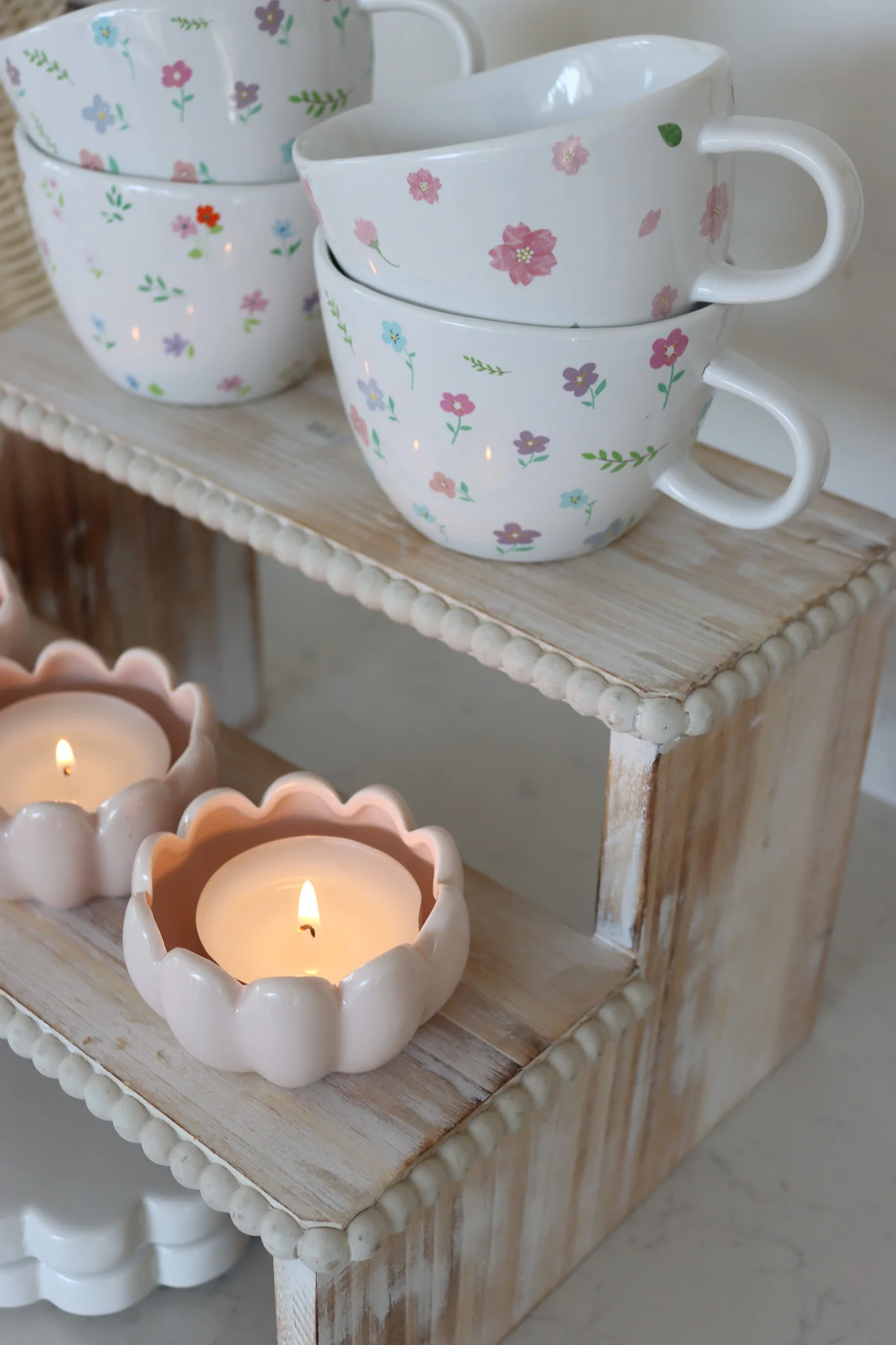 Two Tier Display Stand - Beaded Natural - Image 5