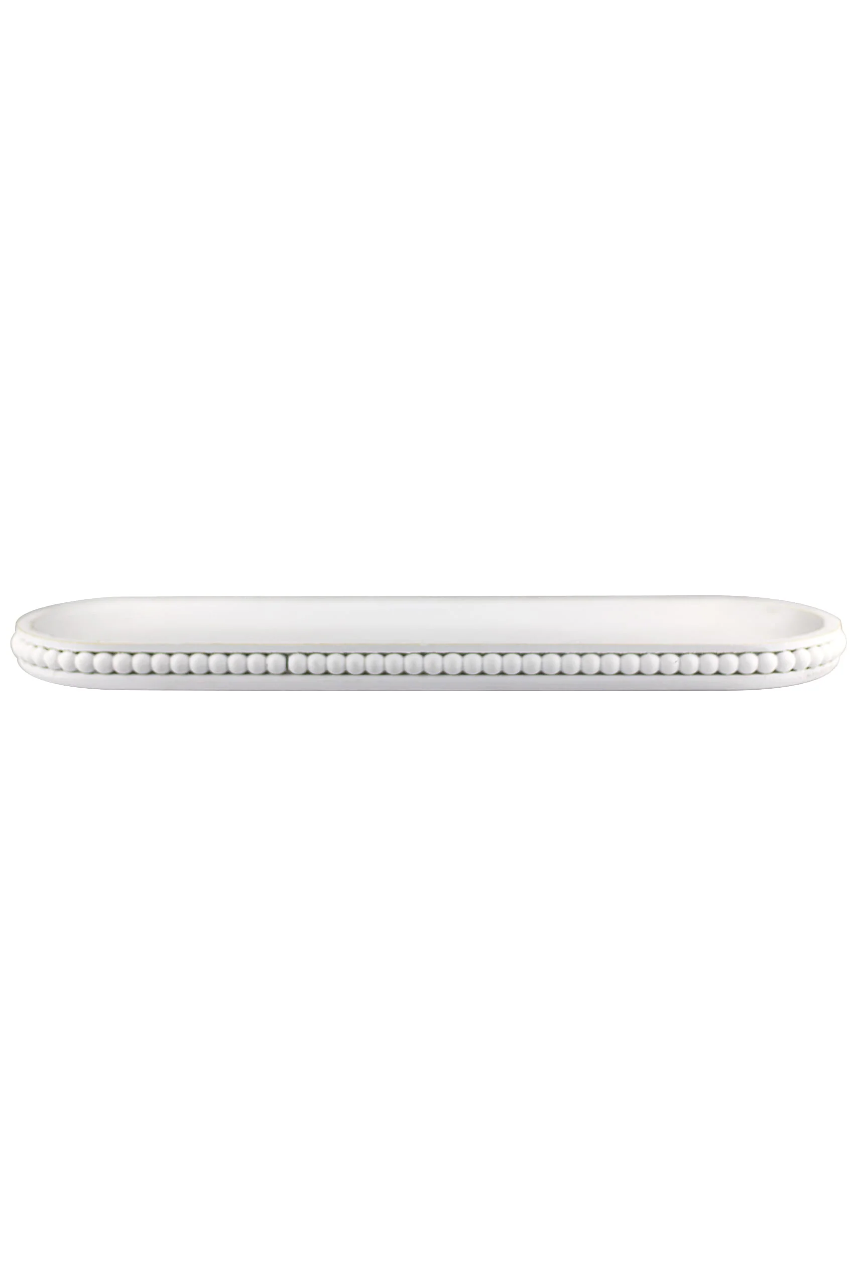 Beaded Wooden Tray - White/Large - Image 2
