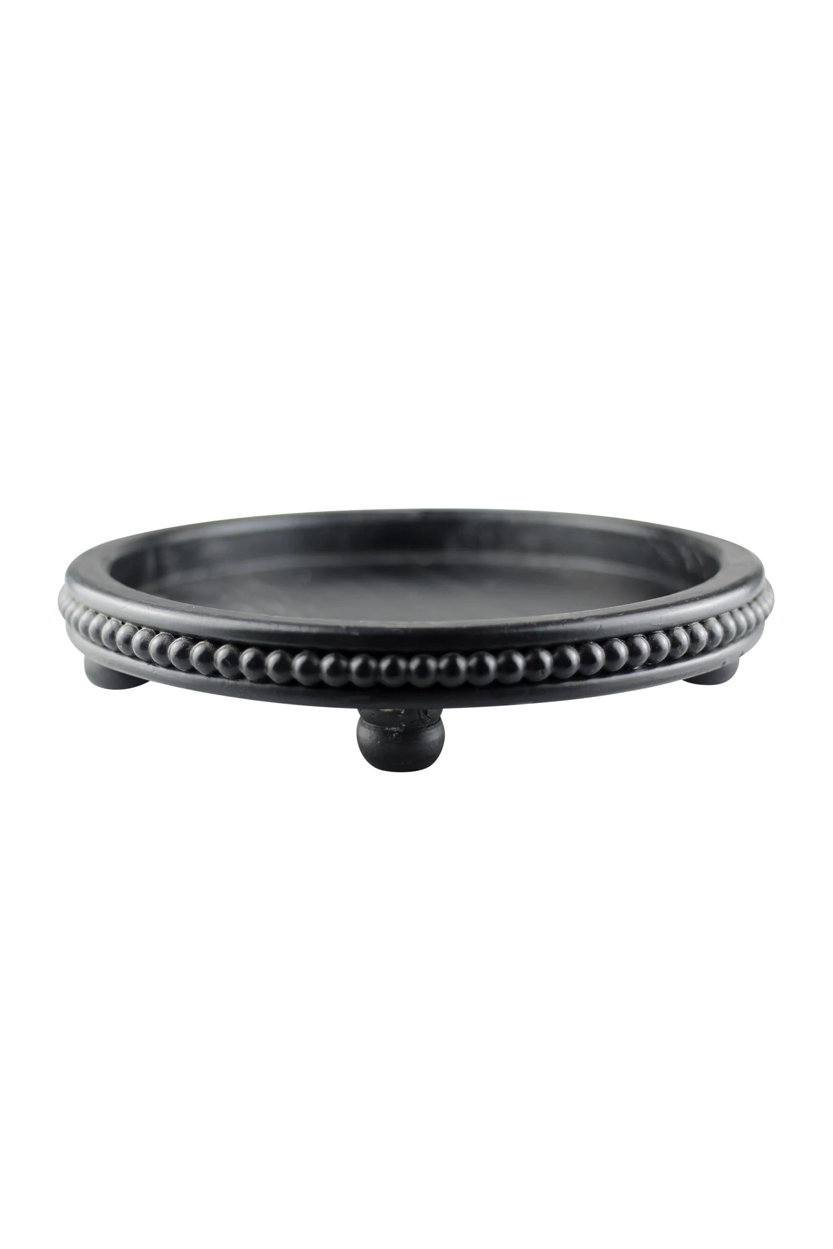 Beaded Round Tray - Black - Image 3