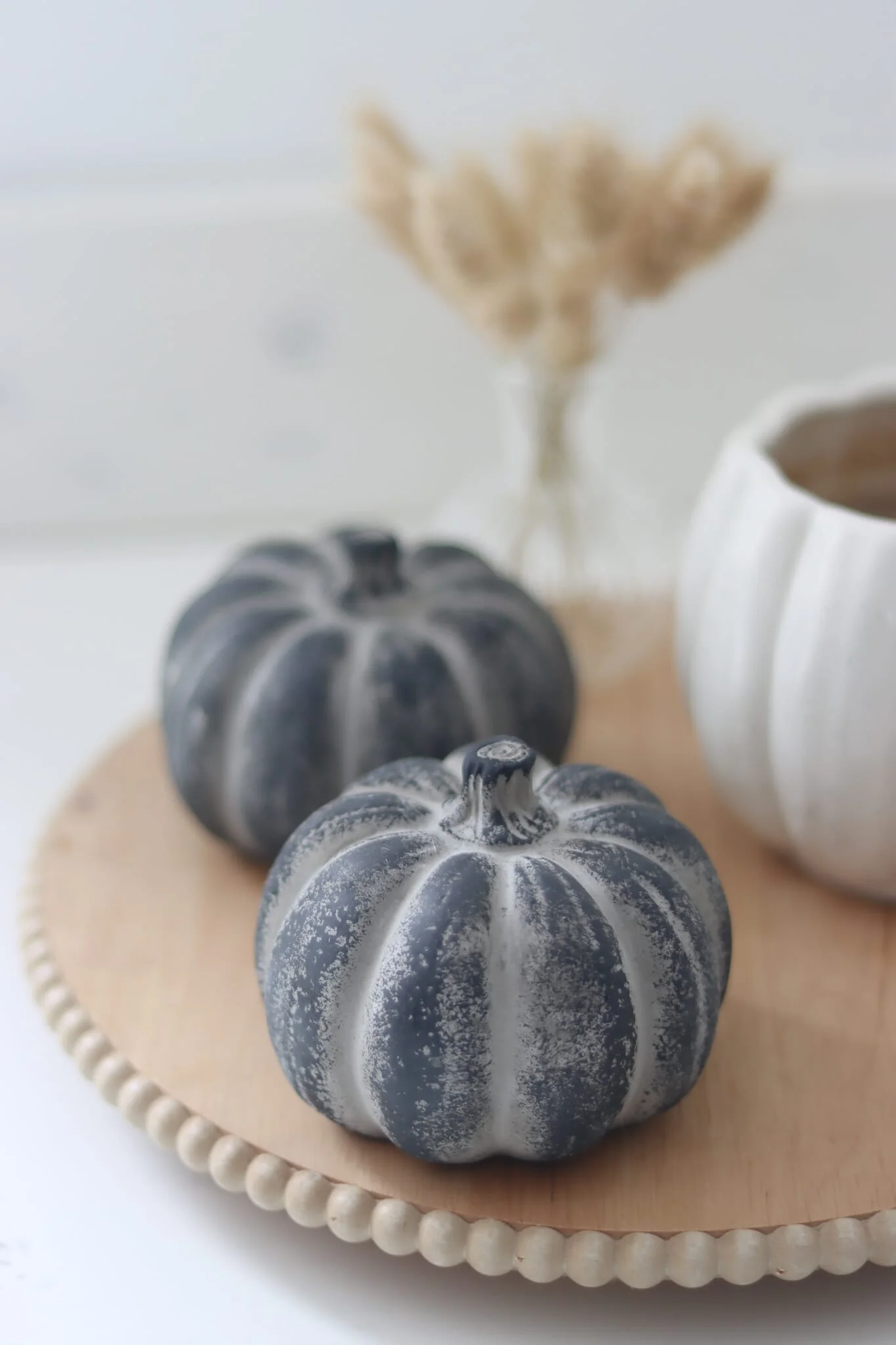 Black Stone Resin Pumpkin - Medium 2Pc Set - Image 3