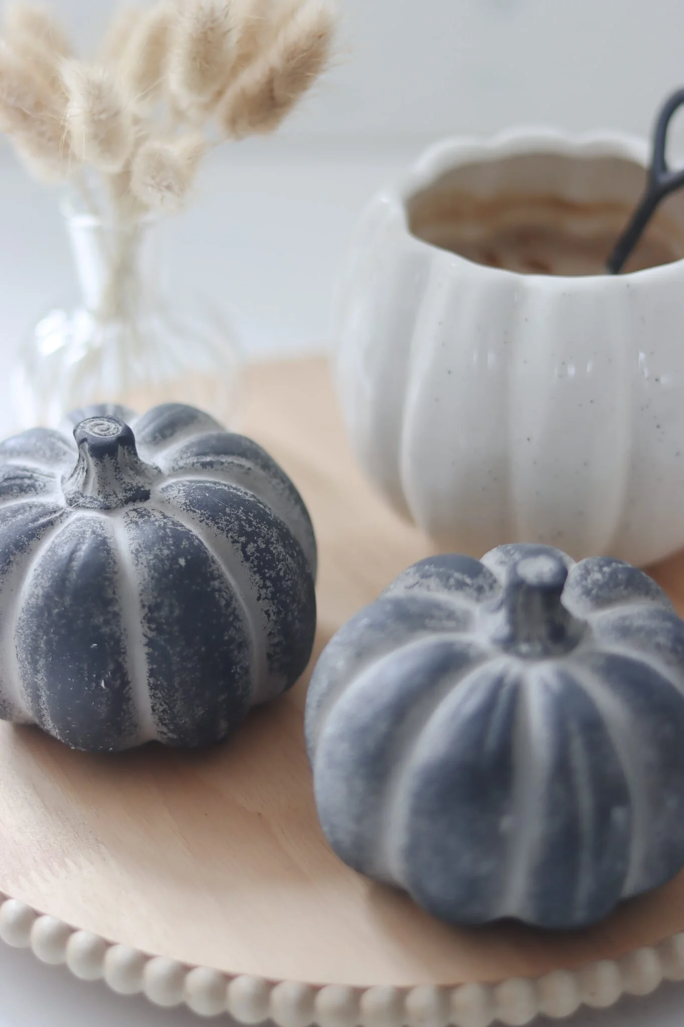 Black Stone Resin Pumpkin - Medium 2Pc Set - Image 4