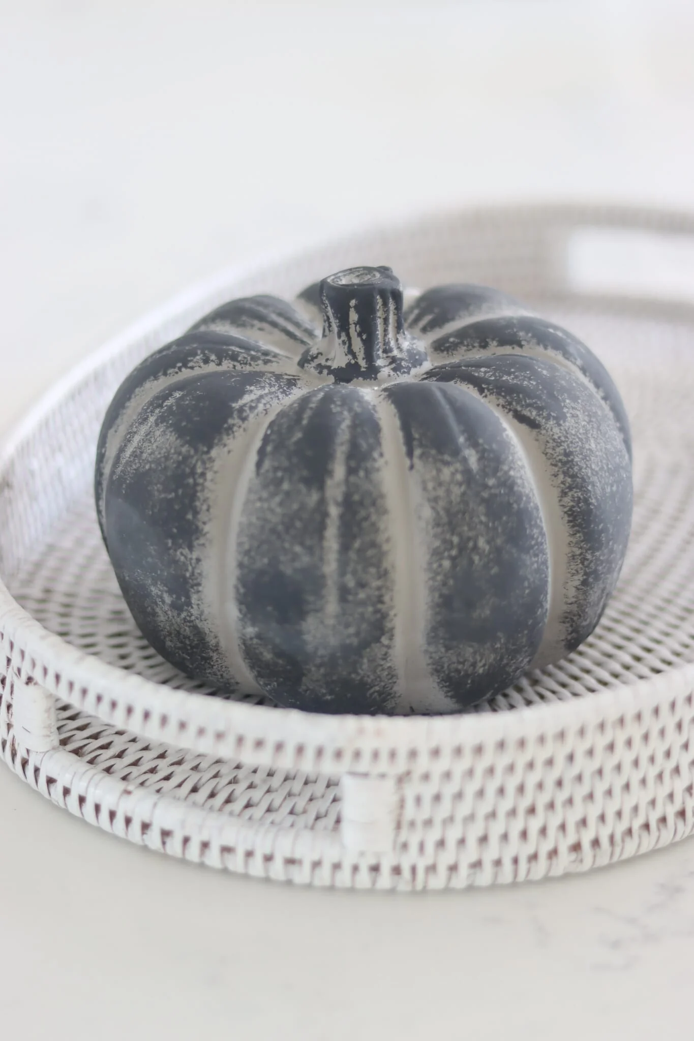 Black Stone Resin Pumpkin - Large - Image 3