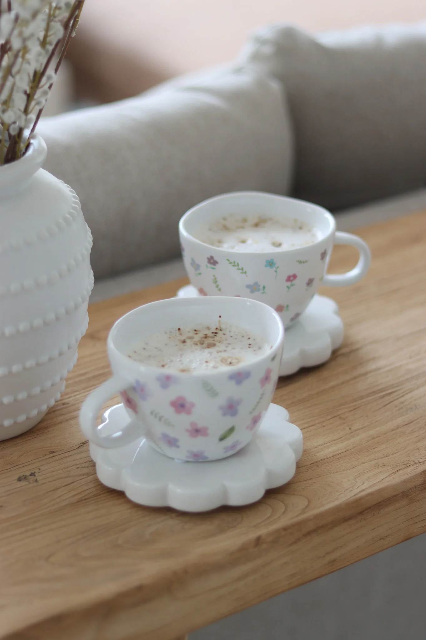 Ceramic Coasters Set - Scalloped 2Pc - Image 2