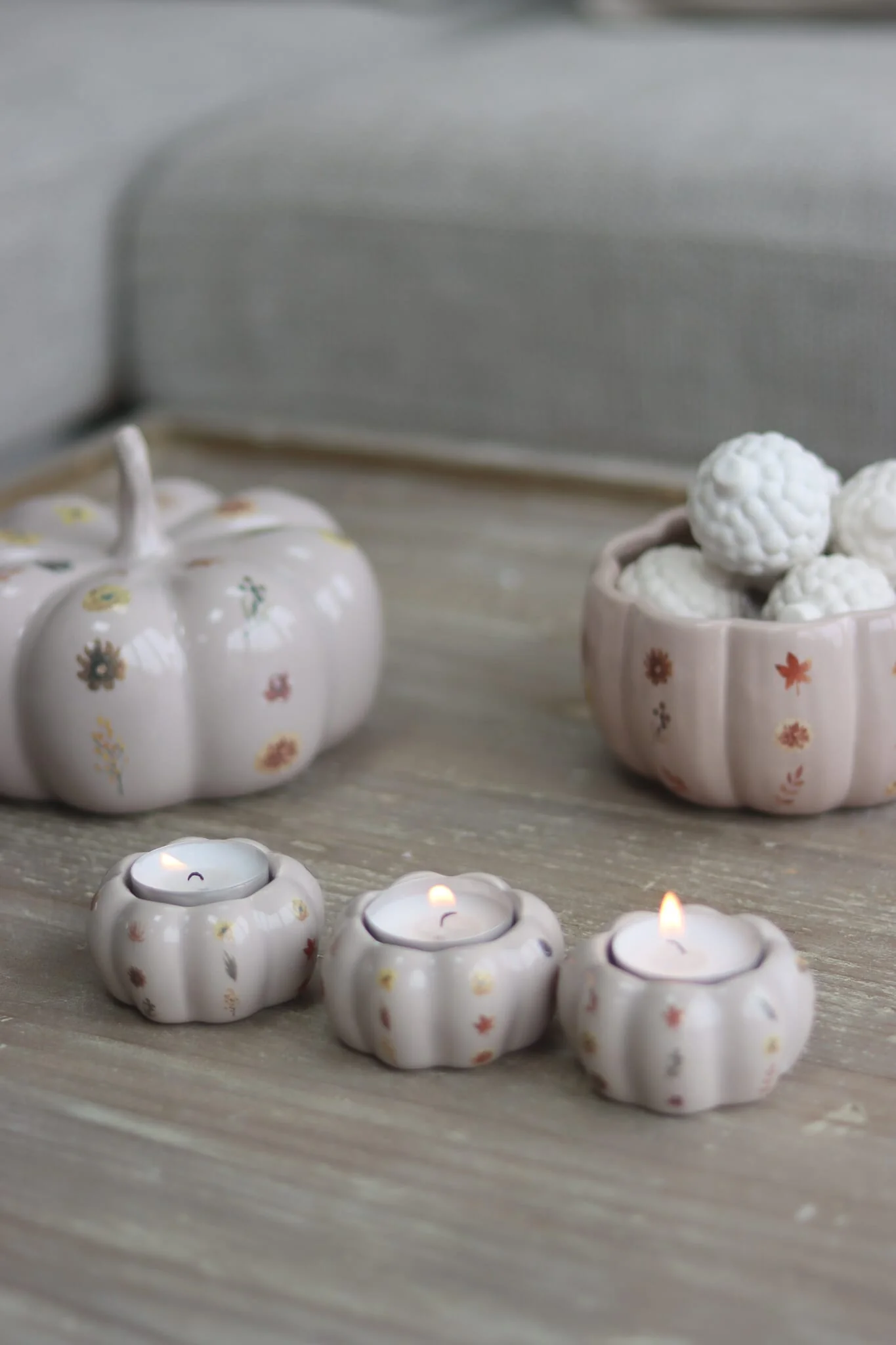 Ceramic Pumpkin Autumn Floral - Large - Image 4