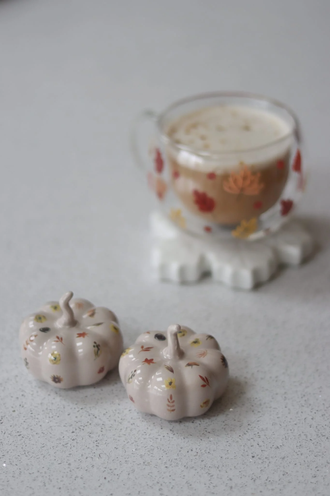 Ceramic Pumpkin Autumn Floral - Small 2PC - Image 4