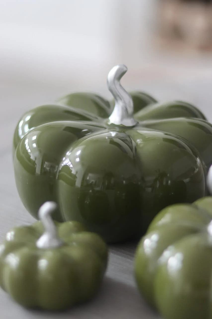 Ceramic Pumpkin Autumnal Green - Large - Image 4