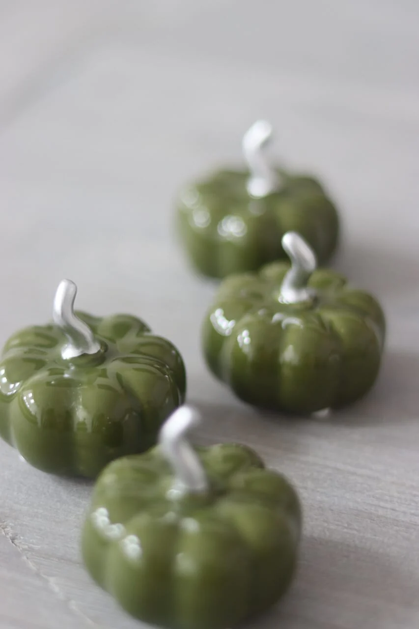 Ceramic Pumpkin Autumnal Green - Tiny 4PC - Image 2