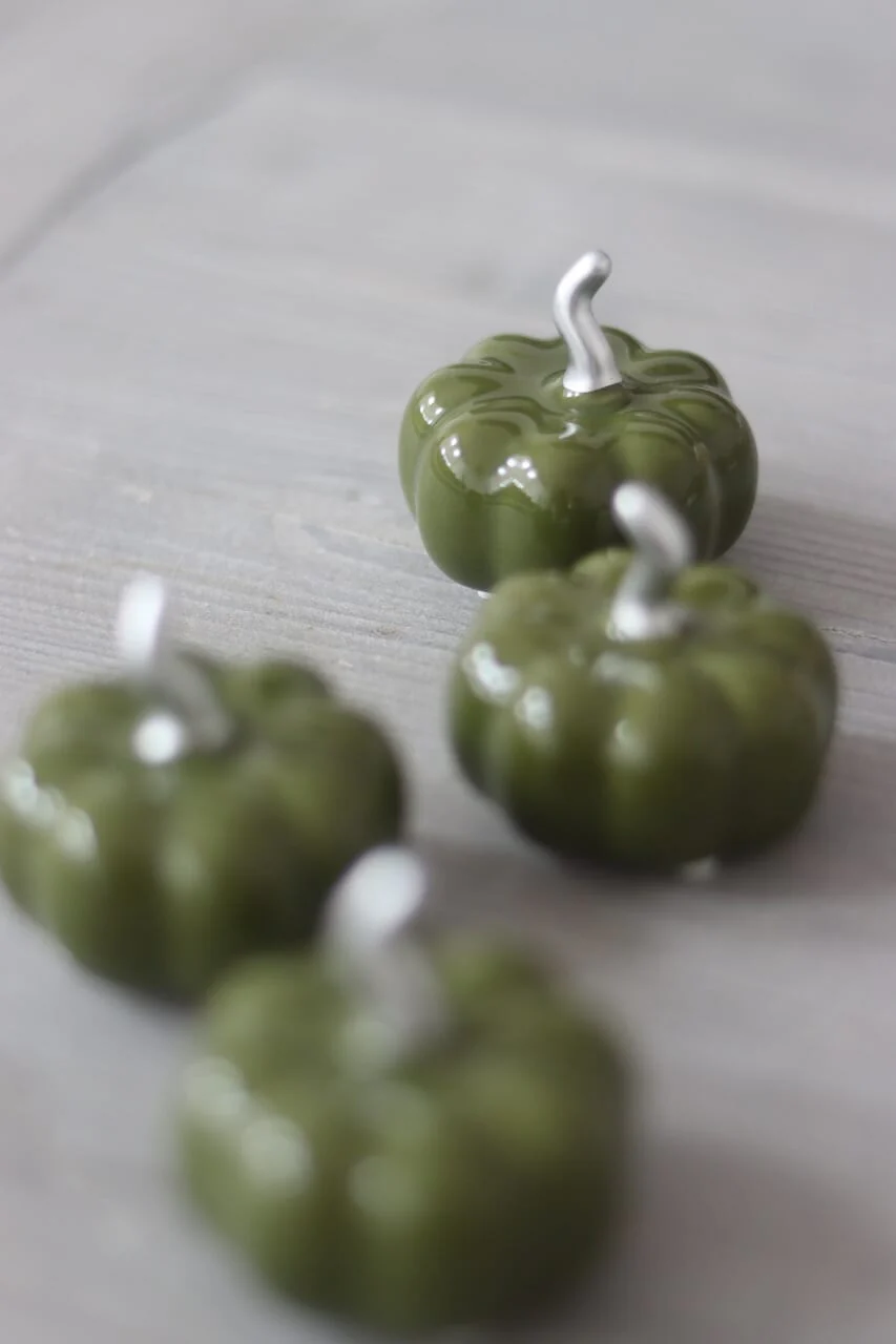 Ceramic Pumpkin Autumnal Green - Tiny 4PC - Image 4