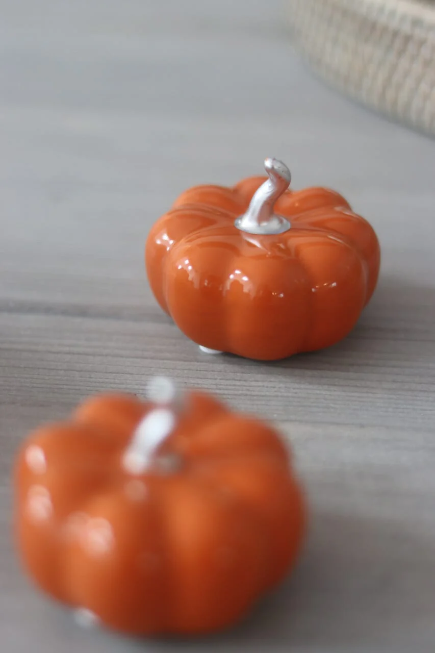 Ceramic Pumpkin Autumnal Orange - Small 2PC - Image 2