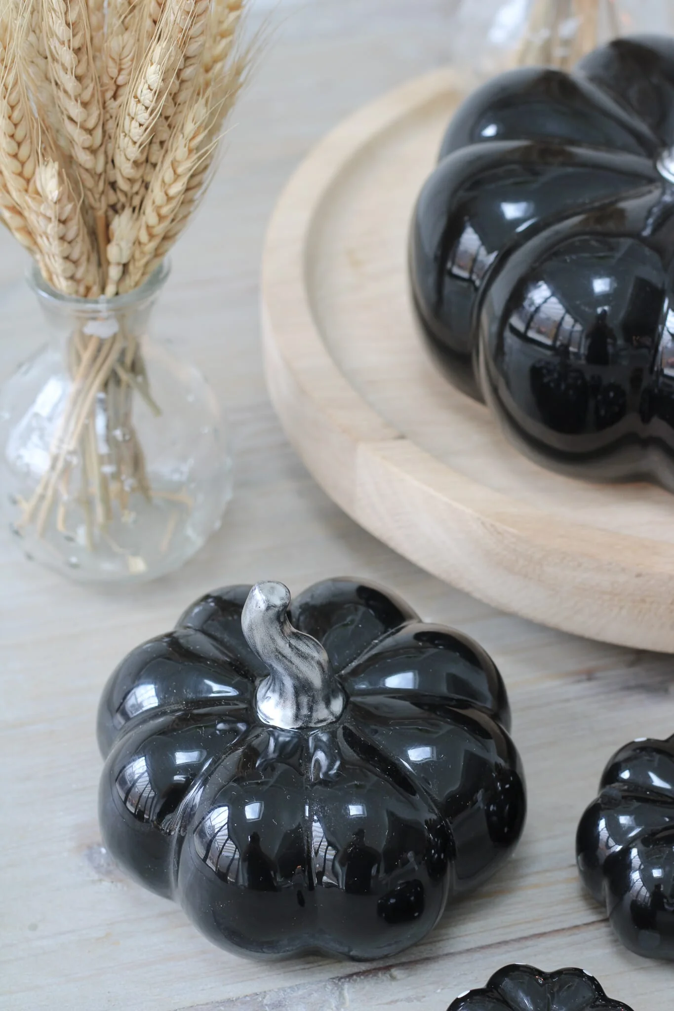Ceramic Pumpkin Black - Small 2Pc Set - Image 3