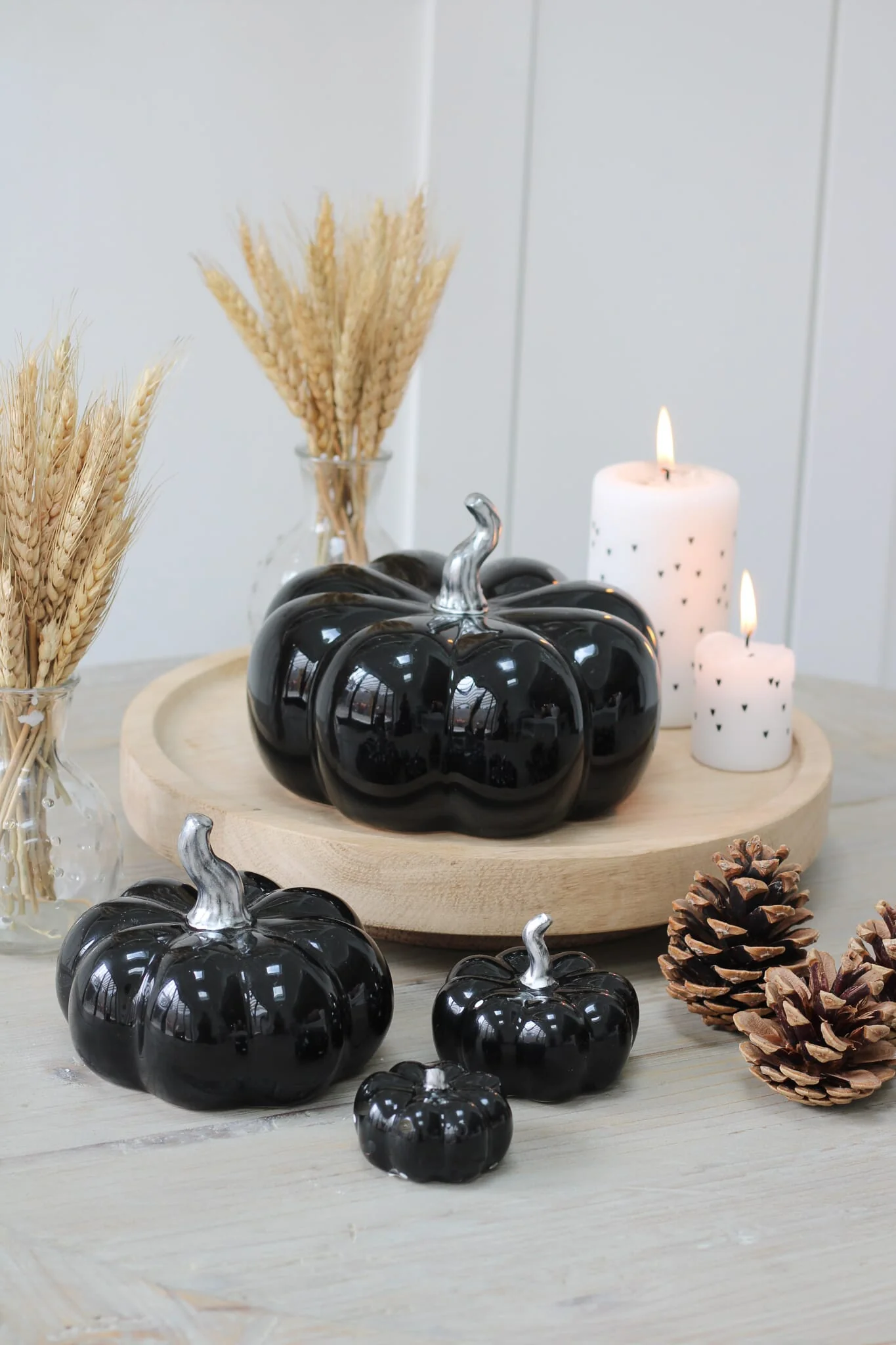 Ceramic Pumpkin Black - Small 2Pc Set - Image 4
