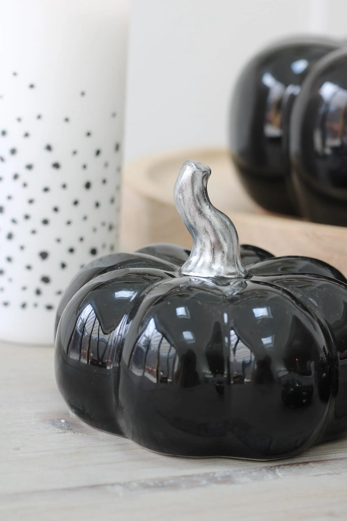 Ceramic Pumpkin Black - Small 2Pc Set - Image 5