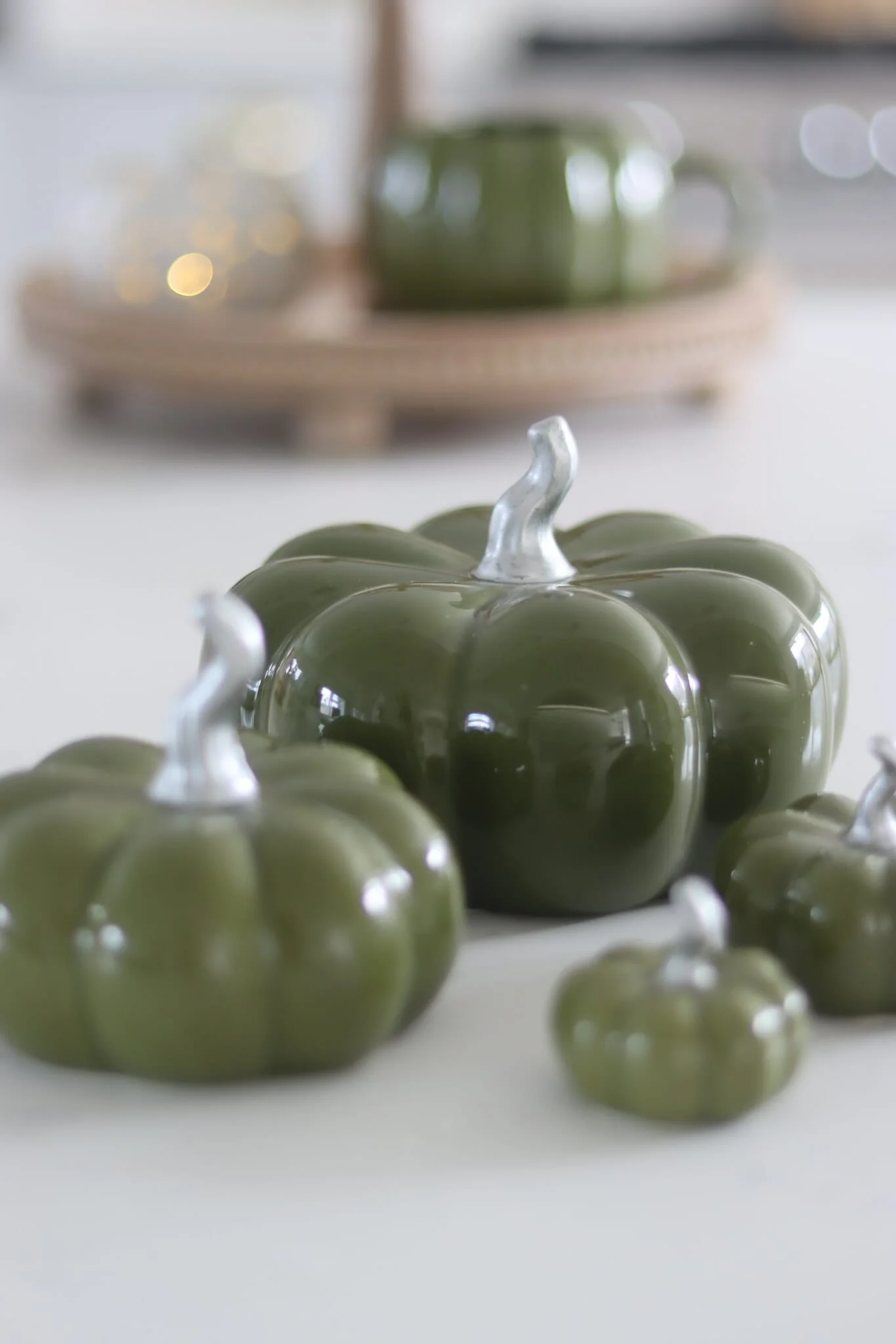 Ceramic Pumpkin Family - Autumnal Green - Image 3