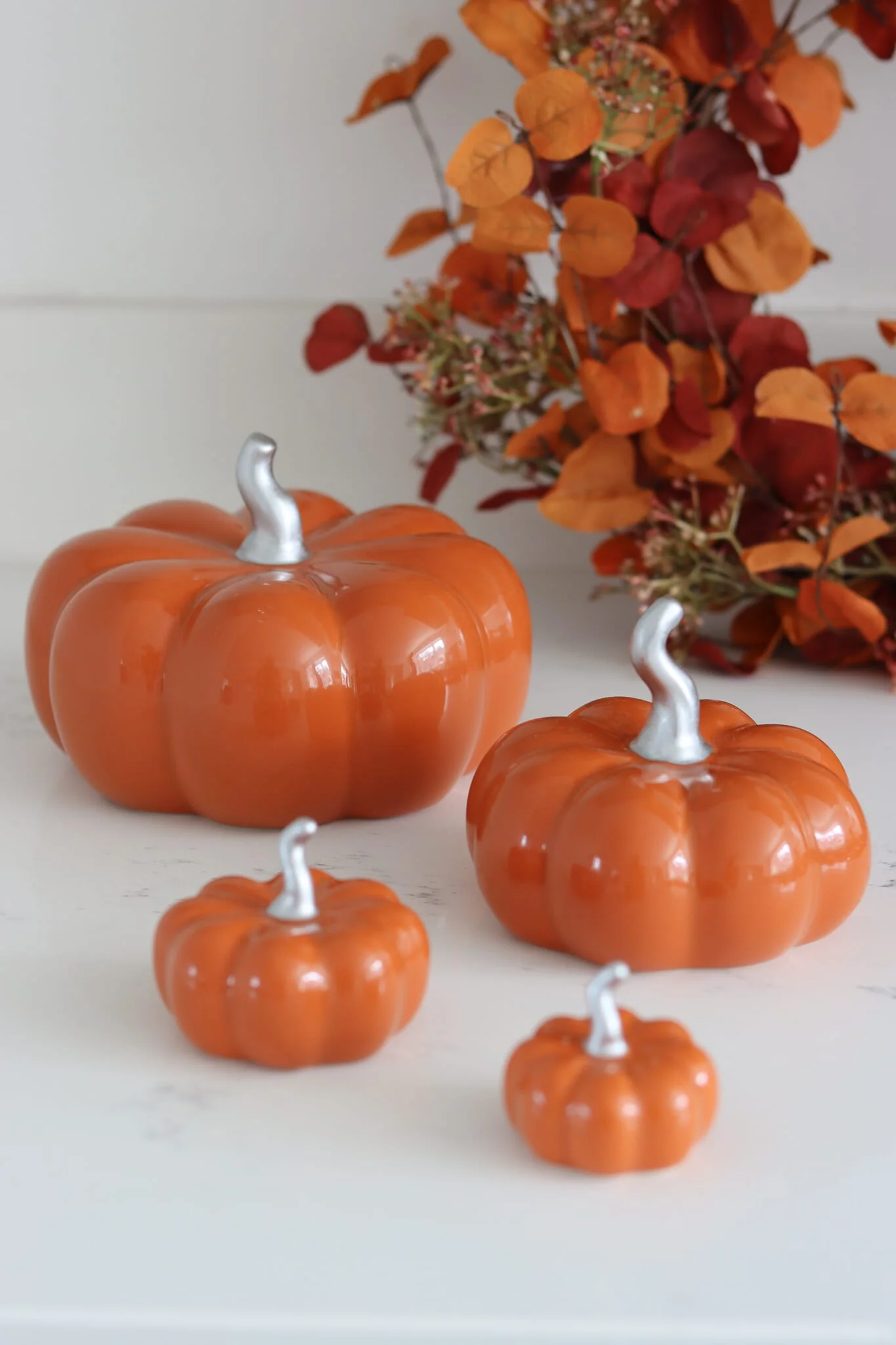 Ceramic Pumpkin Family - Autumnal Orange