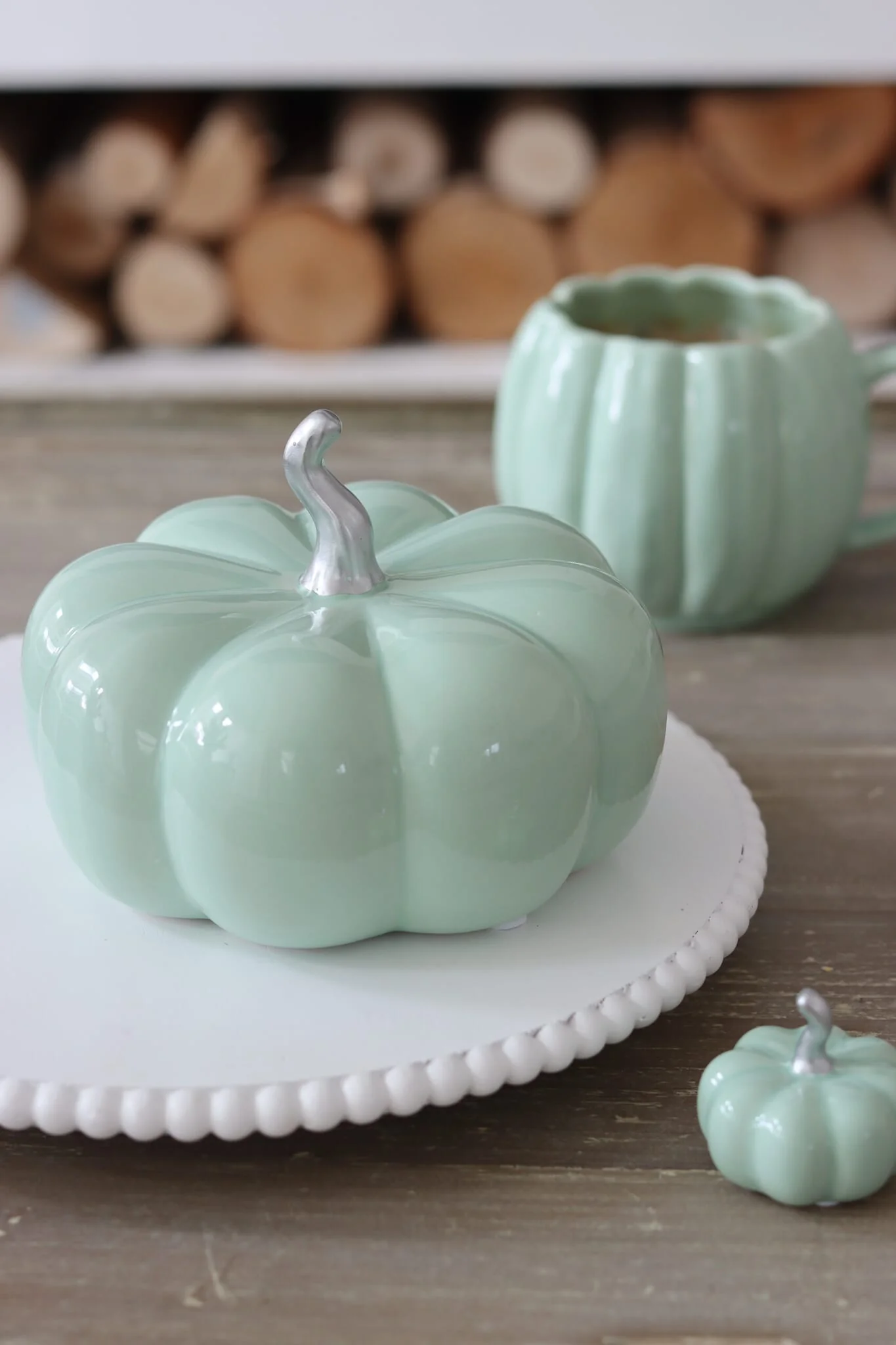 Ceramic Pumpkin Green - Large - Image 2