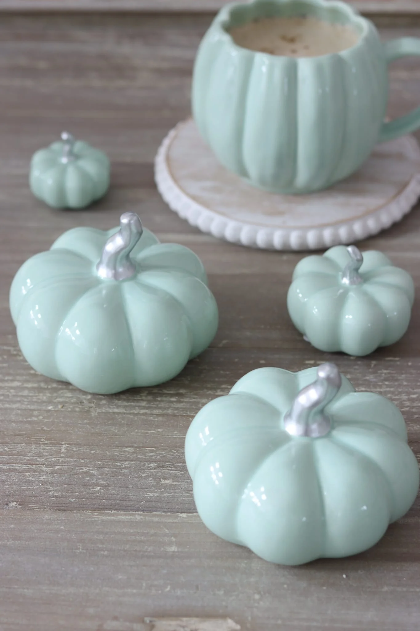 Ceramic Pumpkin Green - Medium 2PC - Image 4