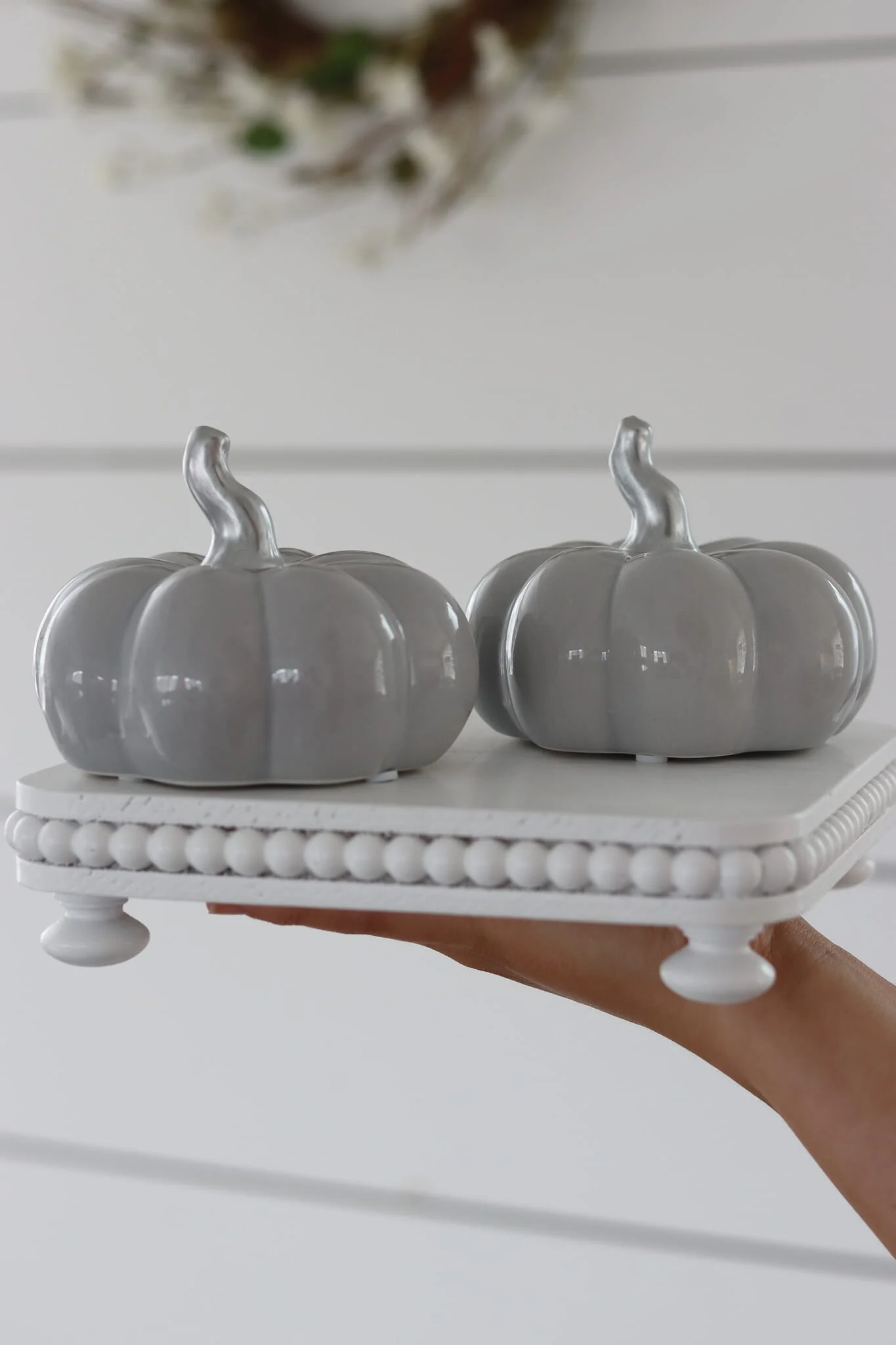 Ceramic Pumpkin Grey - Medium 2PC - Image 2