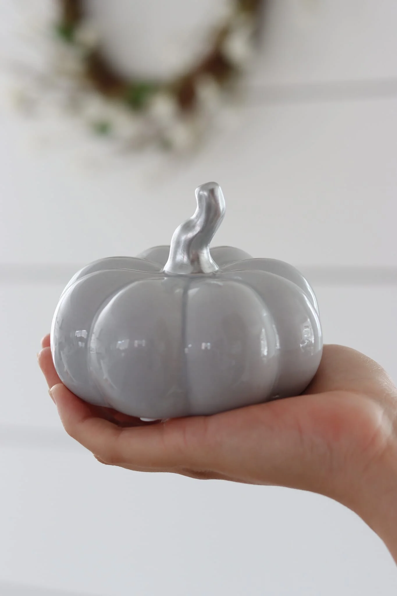 Ceramic Pumpkin Grey - Medium 2PC - Image 4