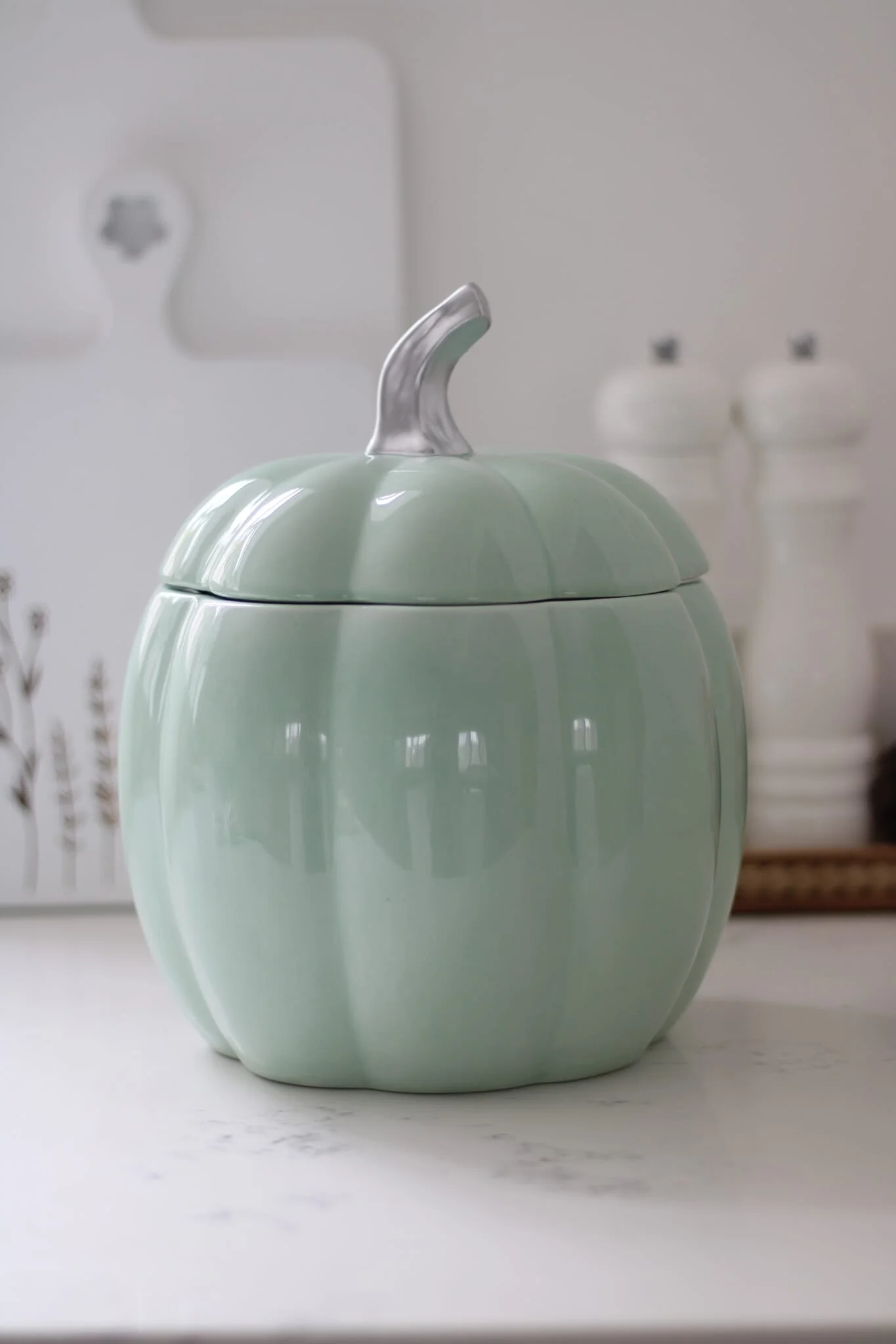 Ceramic Pumpkin Jar - Green/Large - Image 2