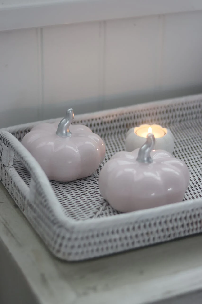 Ceramic Pumpkin Light Pink/Silver - Medium 2PC - Image 4