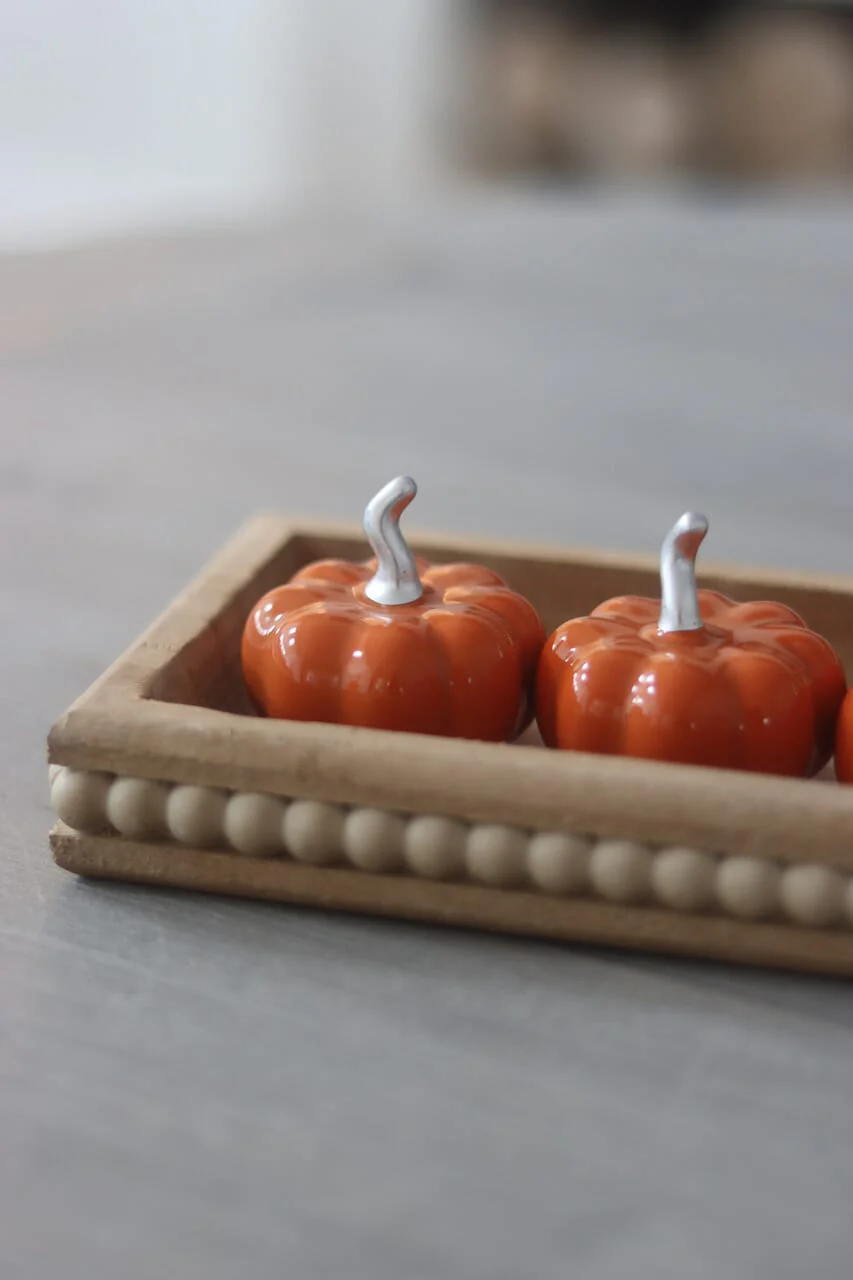 Ceramic Pumpkin Autumnal Orange - Tiny 4PC - Image 2