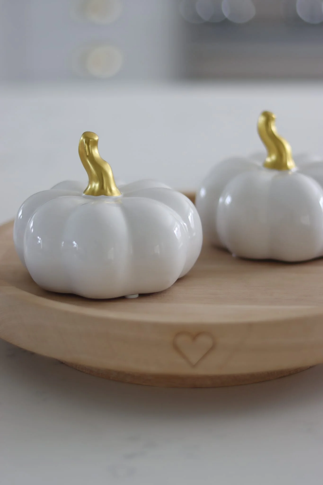 Ceramic Pumpkin White/Gold - Medium 2PC - Image 3