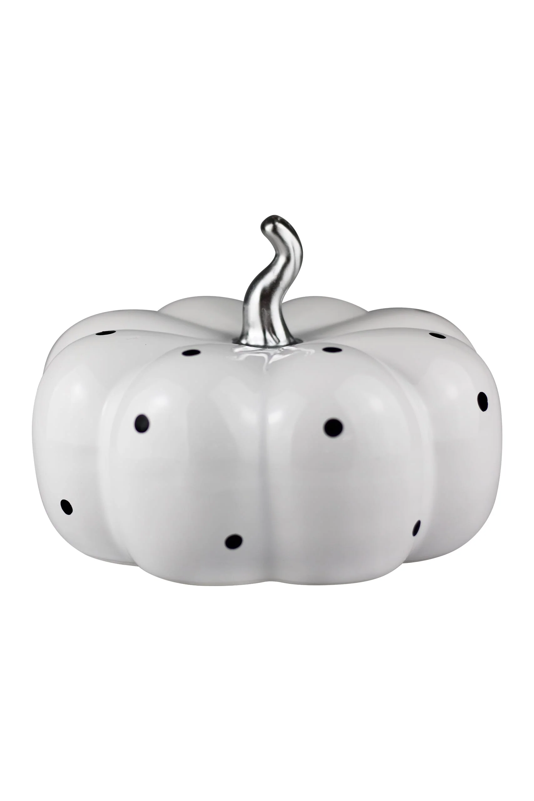 Ceramic Pumpkin White Polka Dot - Large - Image 2