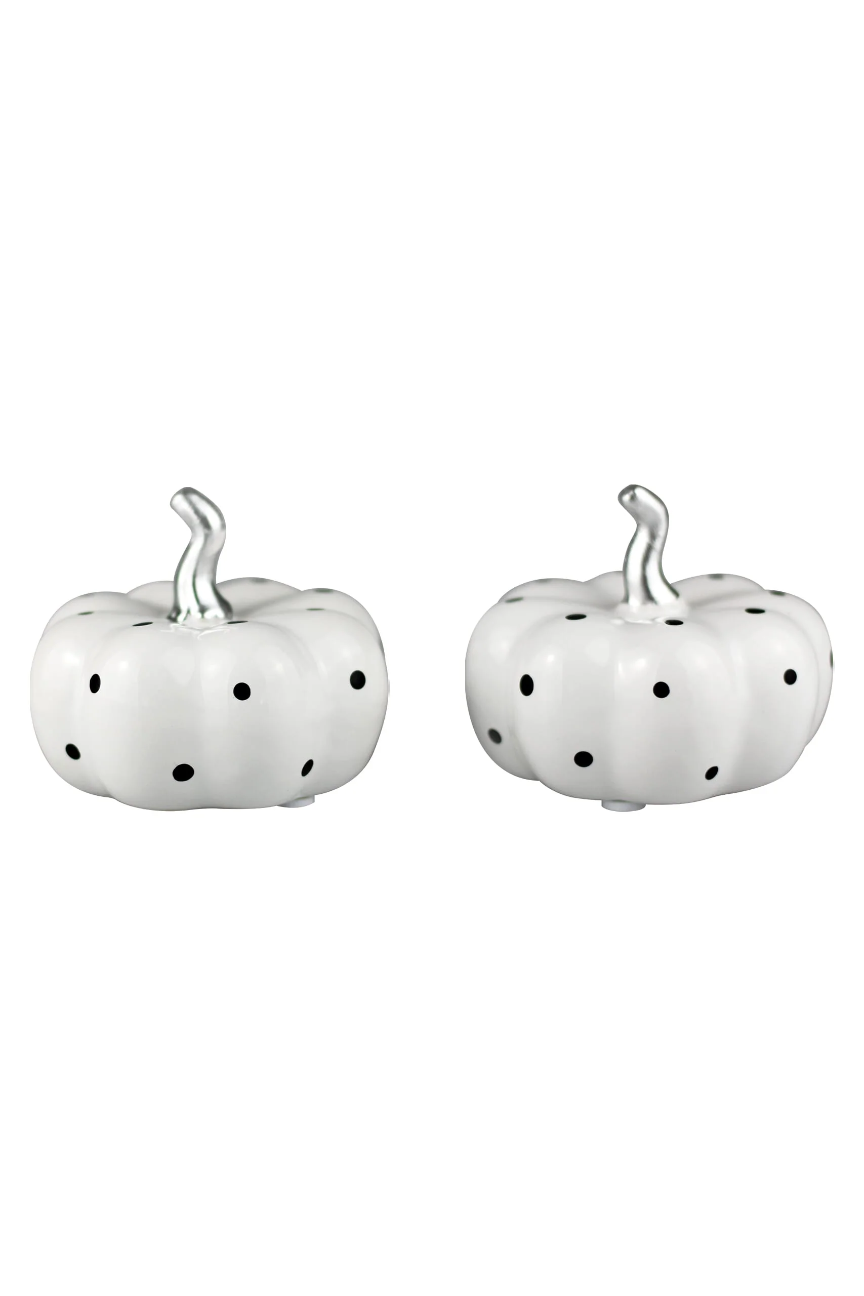 Ceramic Pumpkin White Polka Dot - Small 2Pc Set - Image 2