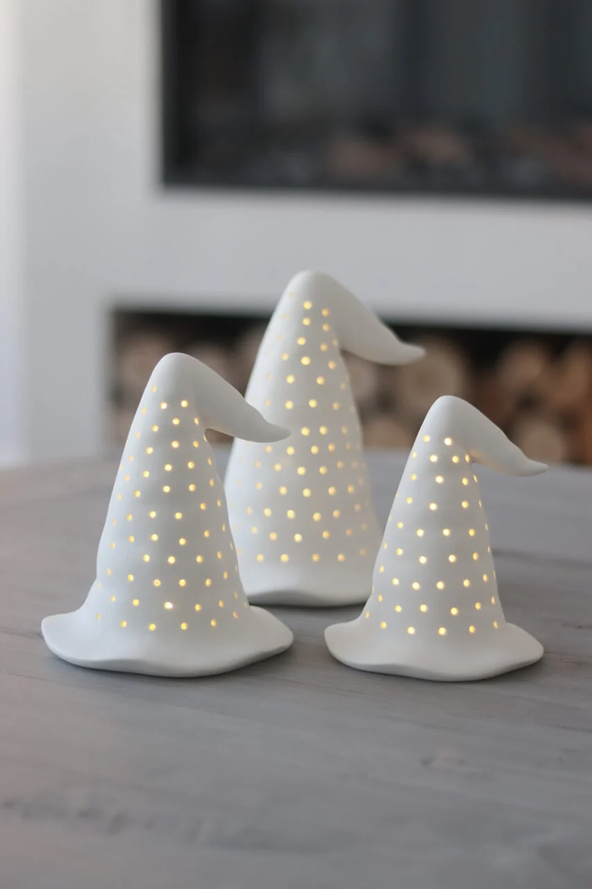 Ceramic Witch Hats - Set of 3