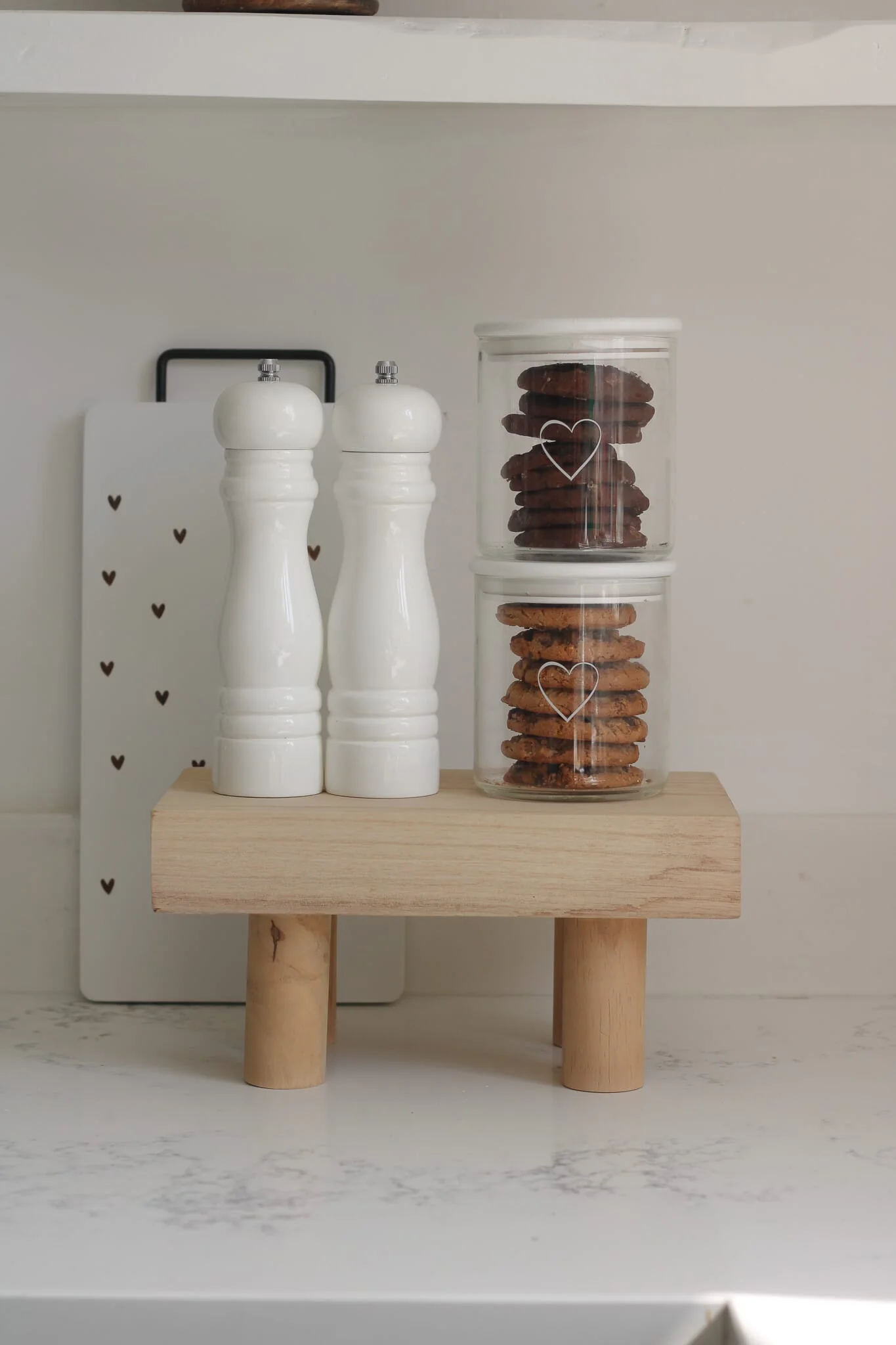 Chunky Square Wooden Stool -Natural