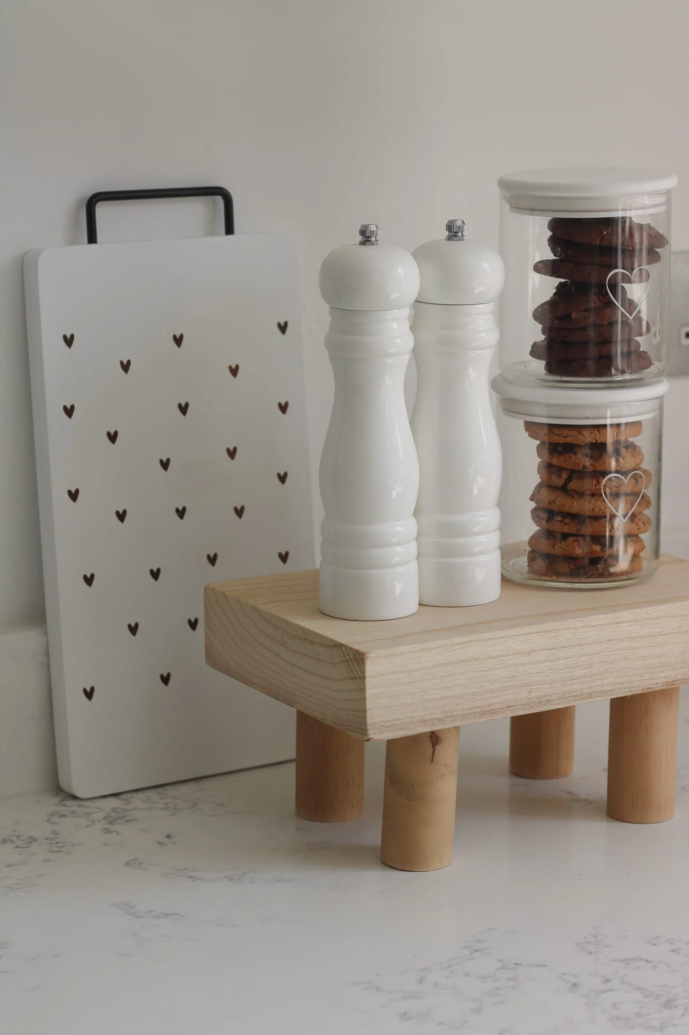Chunky Square Wooden Stool -Natural - Image 3