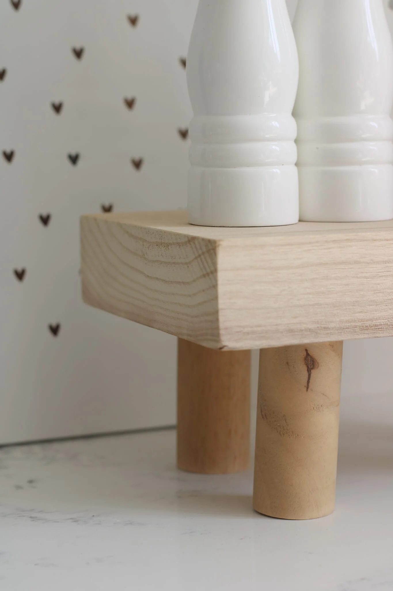 Chunky Square Wooden Stool -Natural - Image 4