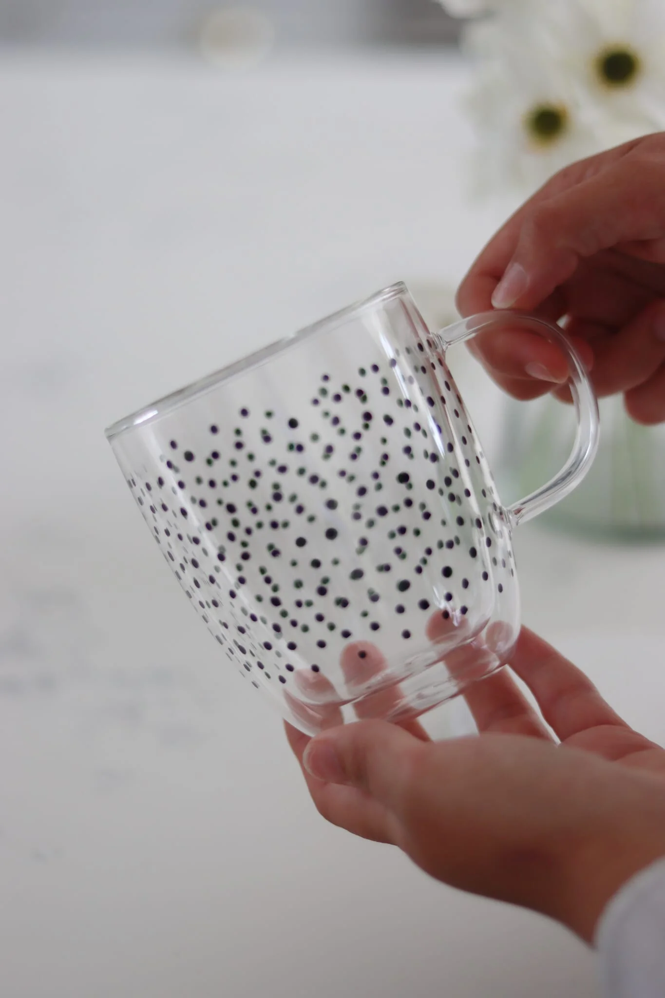Double Walled Glass mug - Cosmos/Black