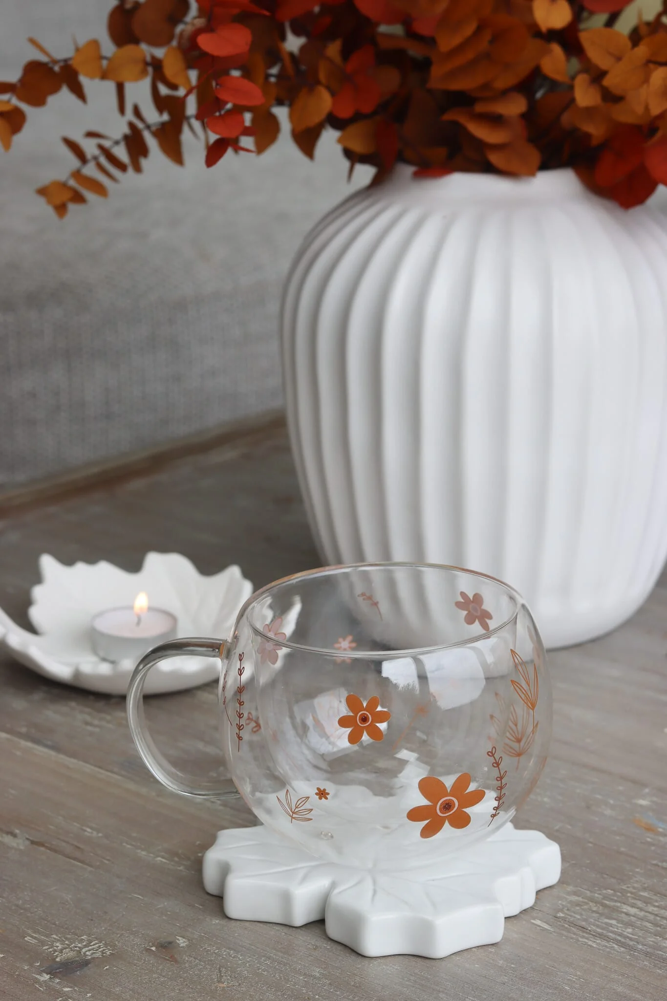 Double Walled Glass - Autumn Mug