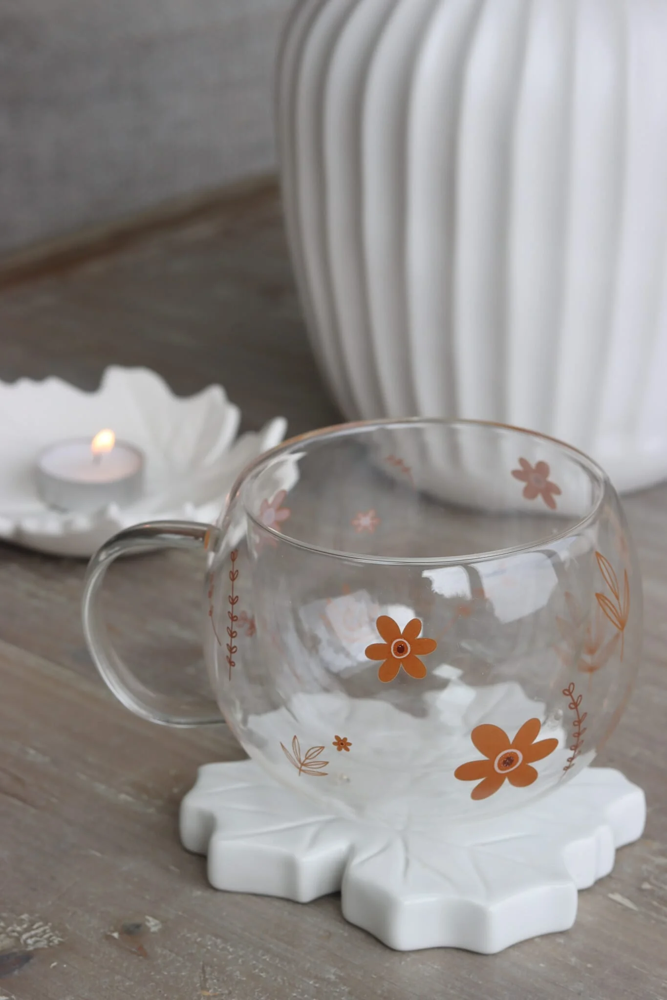 Double Walled Glass - Autumn Mug - Image 3