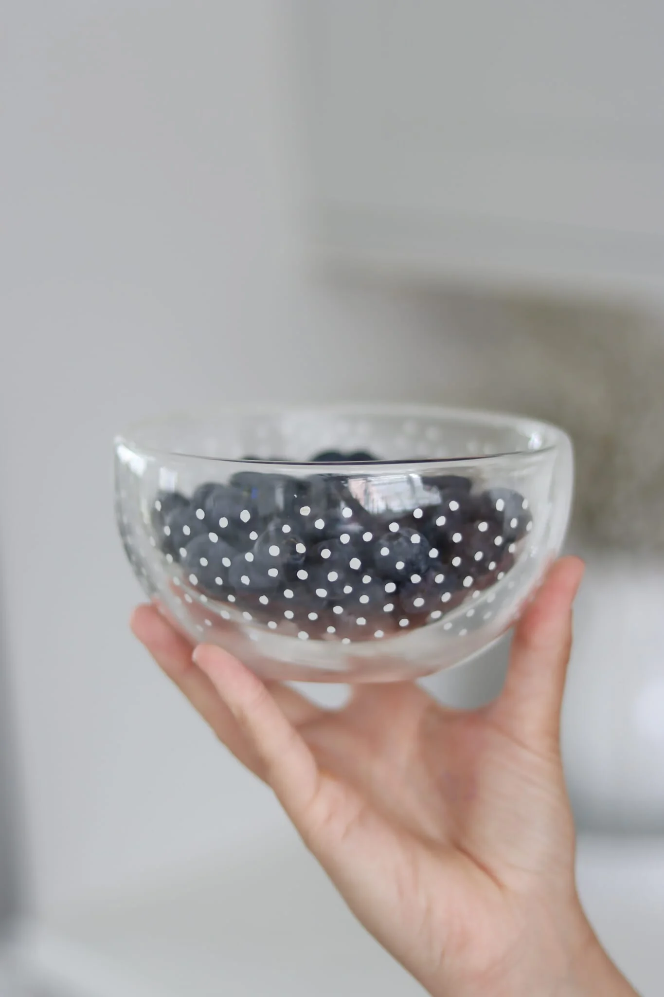 Double Wall Glass Bowl - White/Cosmos - Image 3