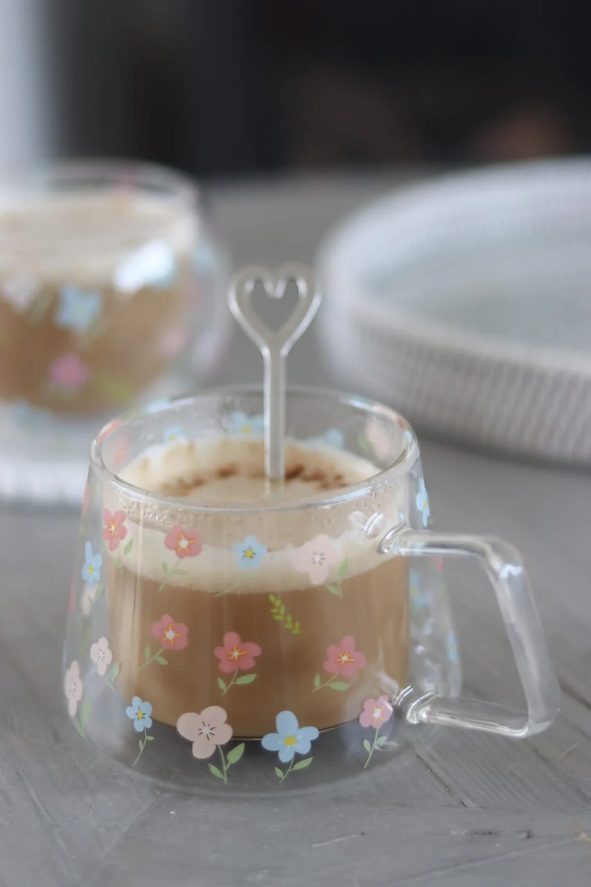 Wrap Around Double Walled Glass Mug – Springtime - Image 3