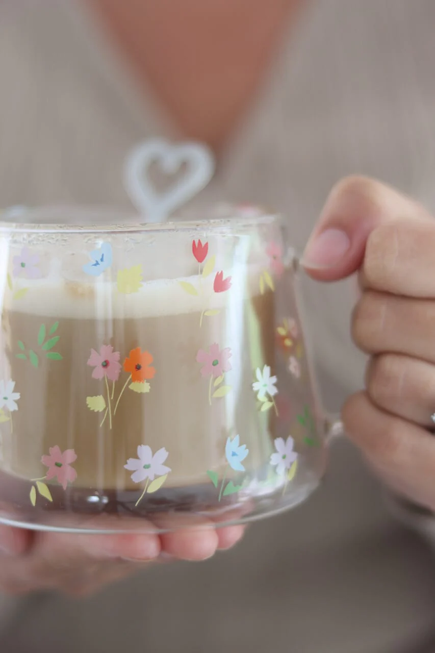 Wrap Around Double Walled Glass Mug - Summer - Image 2