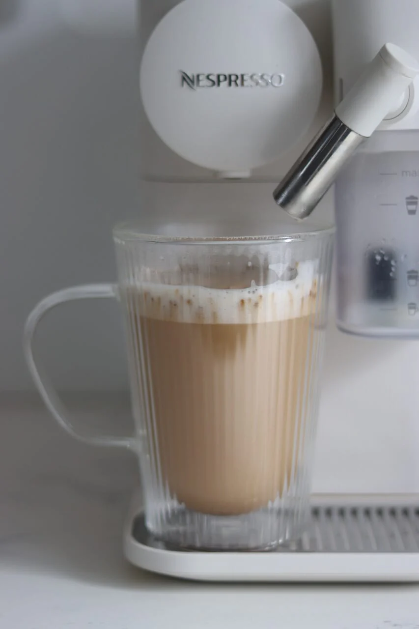 Double Wall Glass Latte Mug - Fluted - Image 2