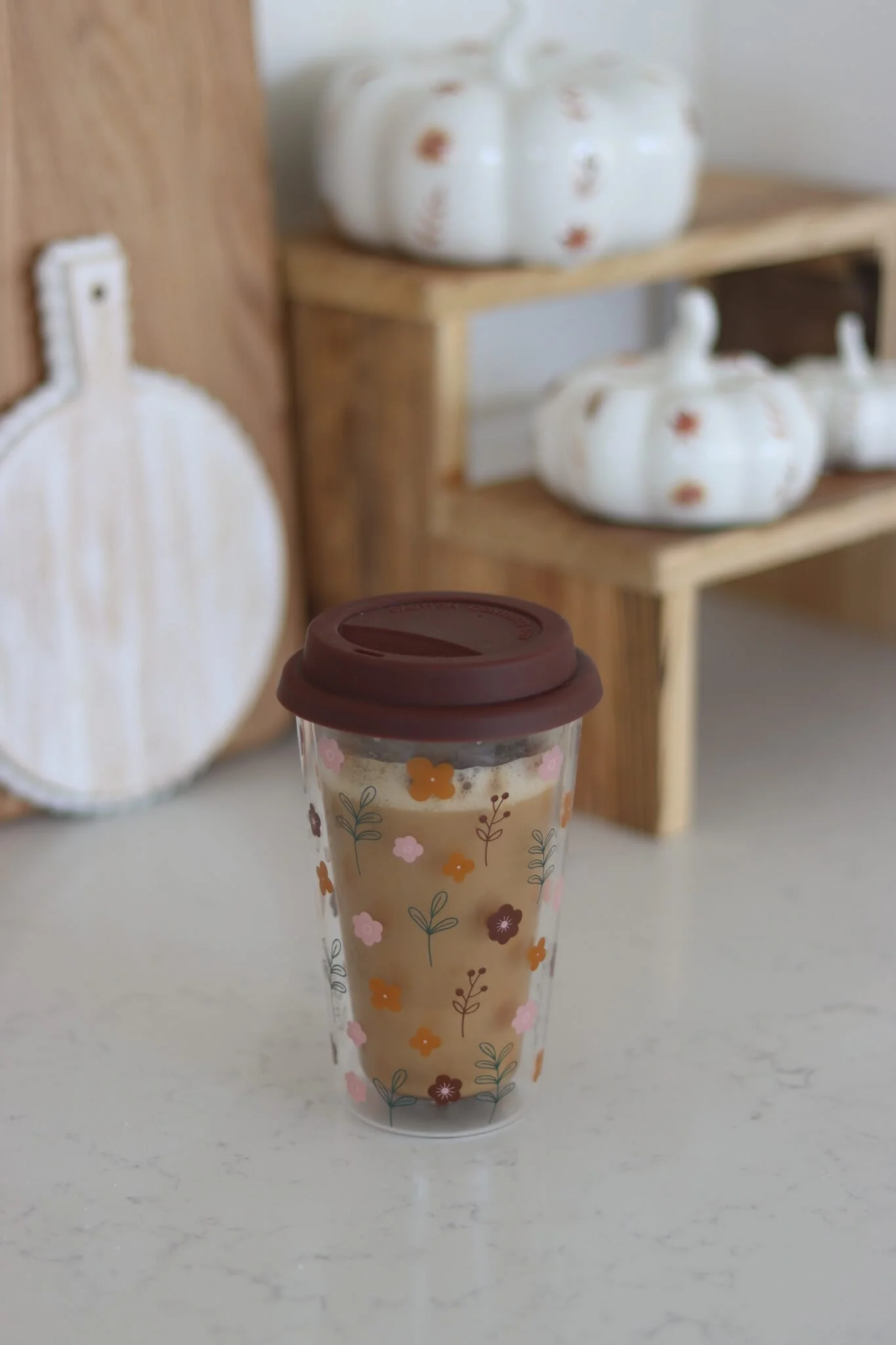 Double Walled Glass Travel Mug – Cosy Bloom - Image 4