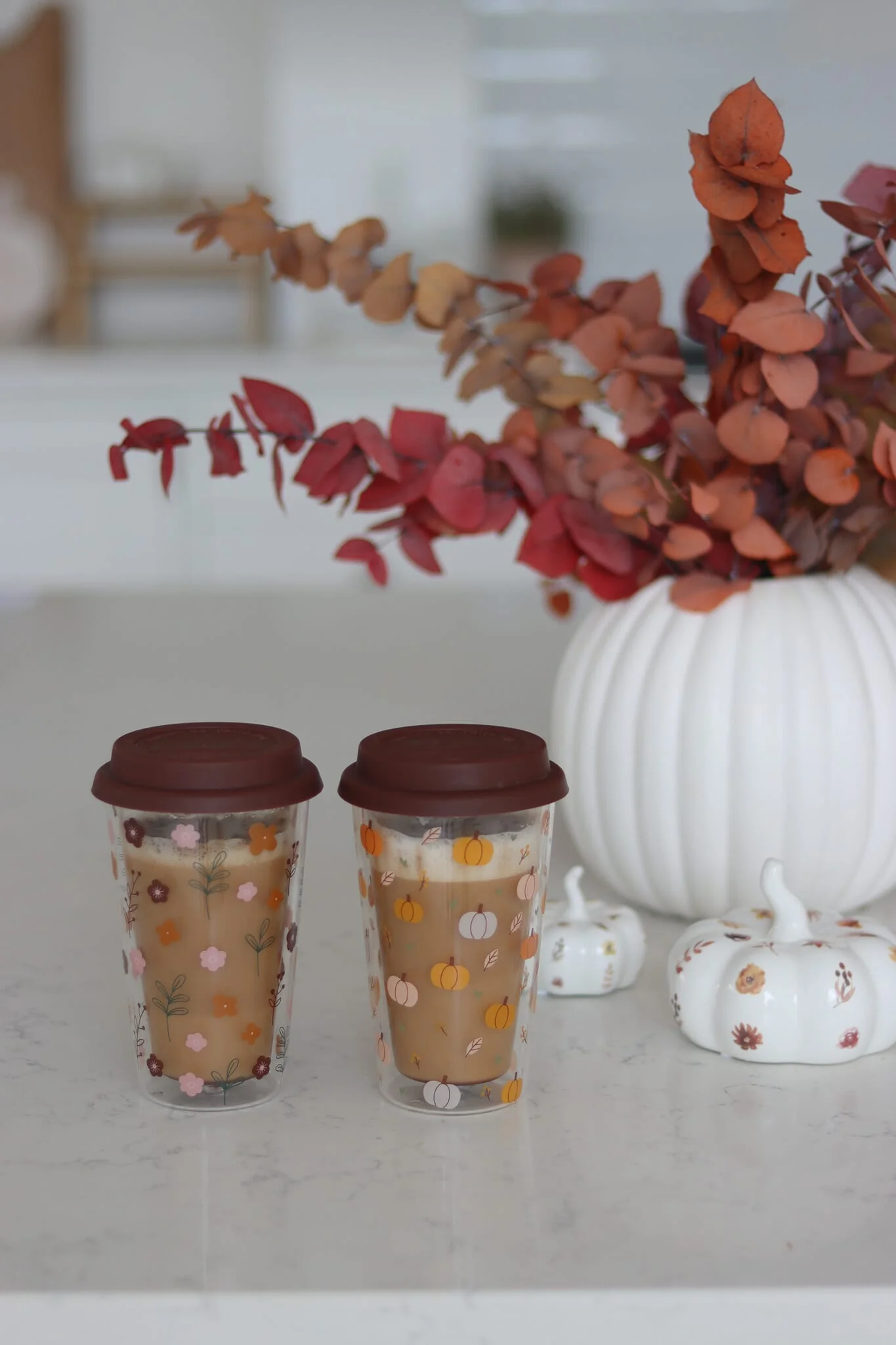 Double Walled Glass Travel Mug – Pumpkin Petal - Image 5