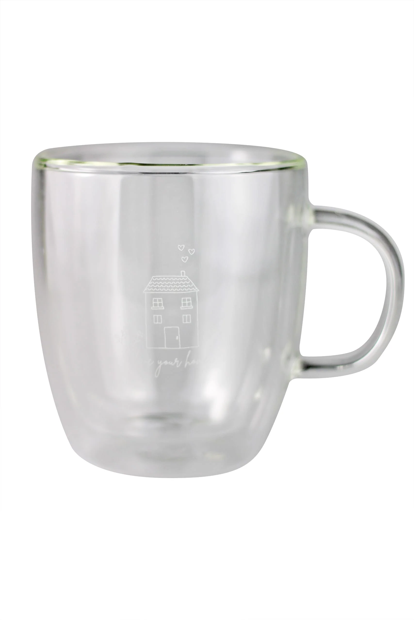 Double Walled Glass Mug - LoveYourHome/White