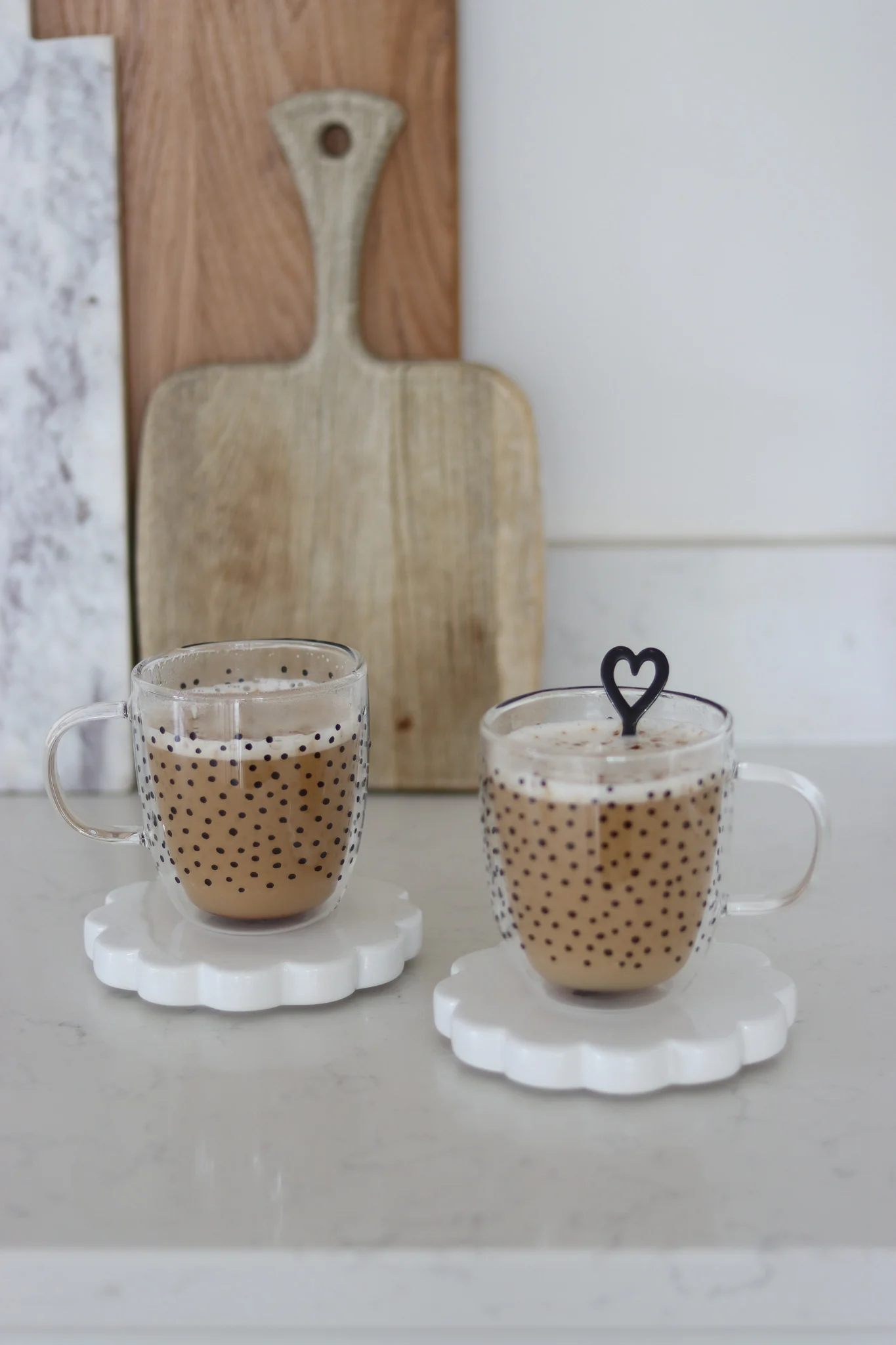 Double Walled Glass Mug Set - 2 piece - Cosmos/Black