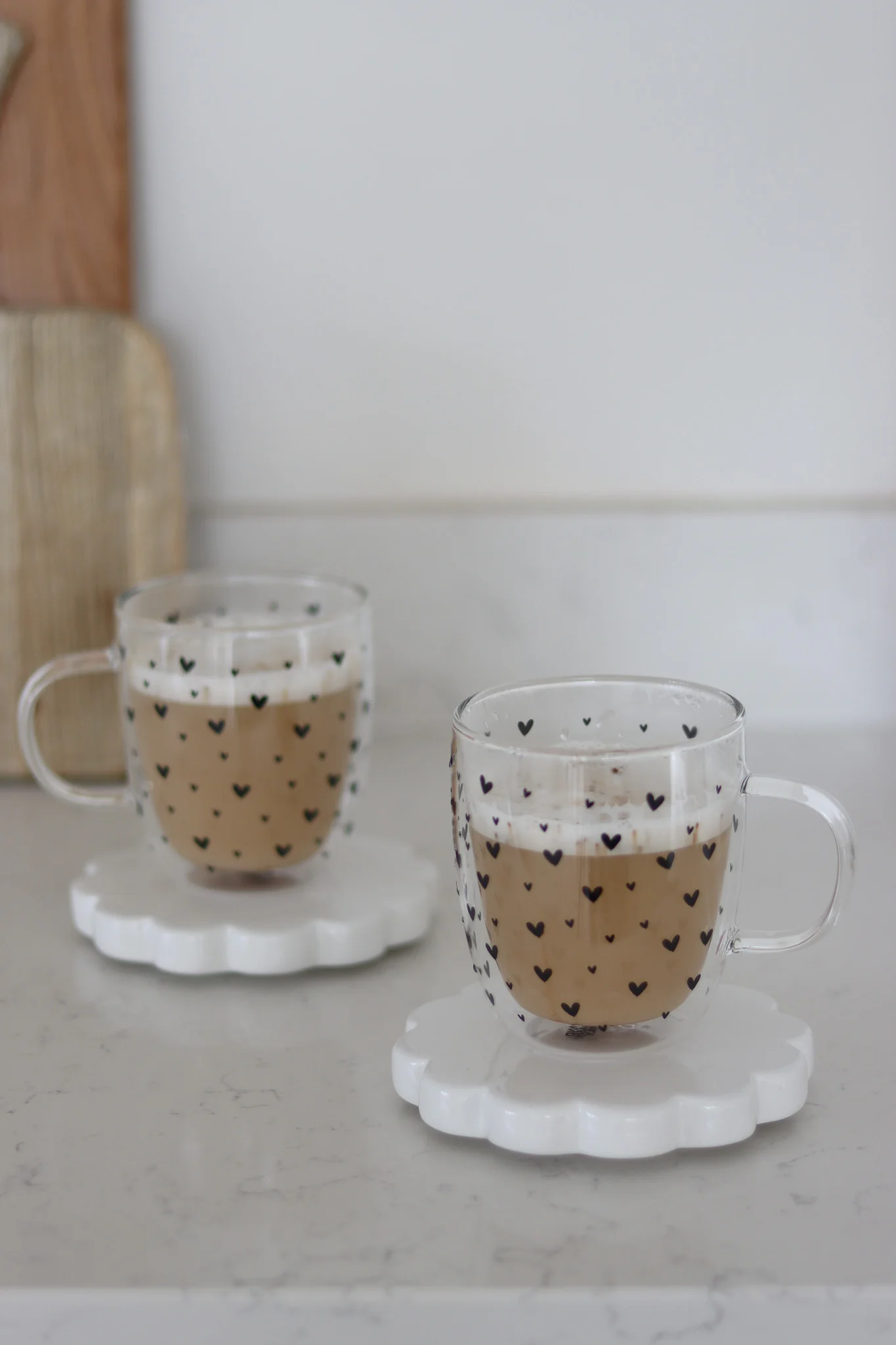 Double Walled Glass Mug Set ā 2 Piece ā Small Multi Heart Black - Image 4