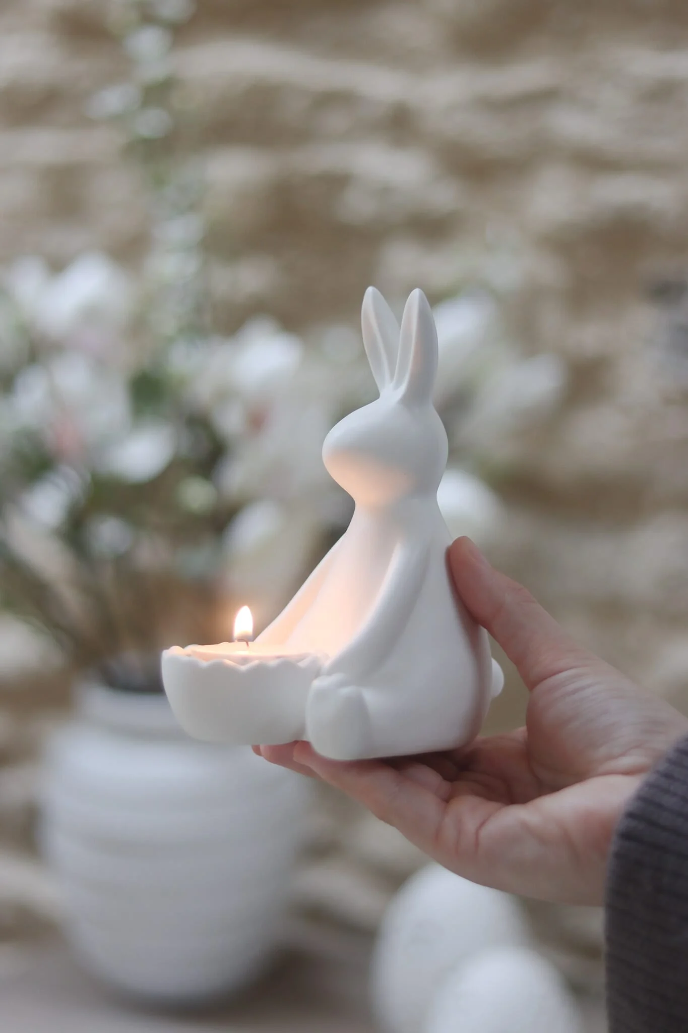 Easter Bunny Ceramic Tea Light Holder