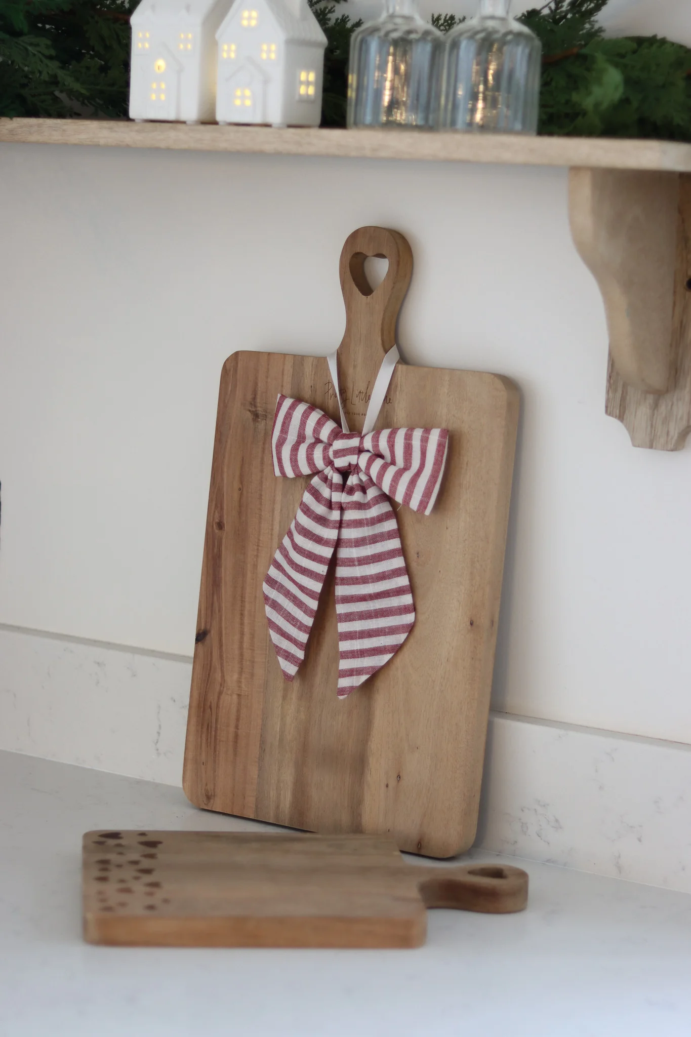 Heart Engraved Wooden Chopping Board- Natural Medium - Image 2