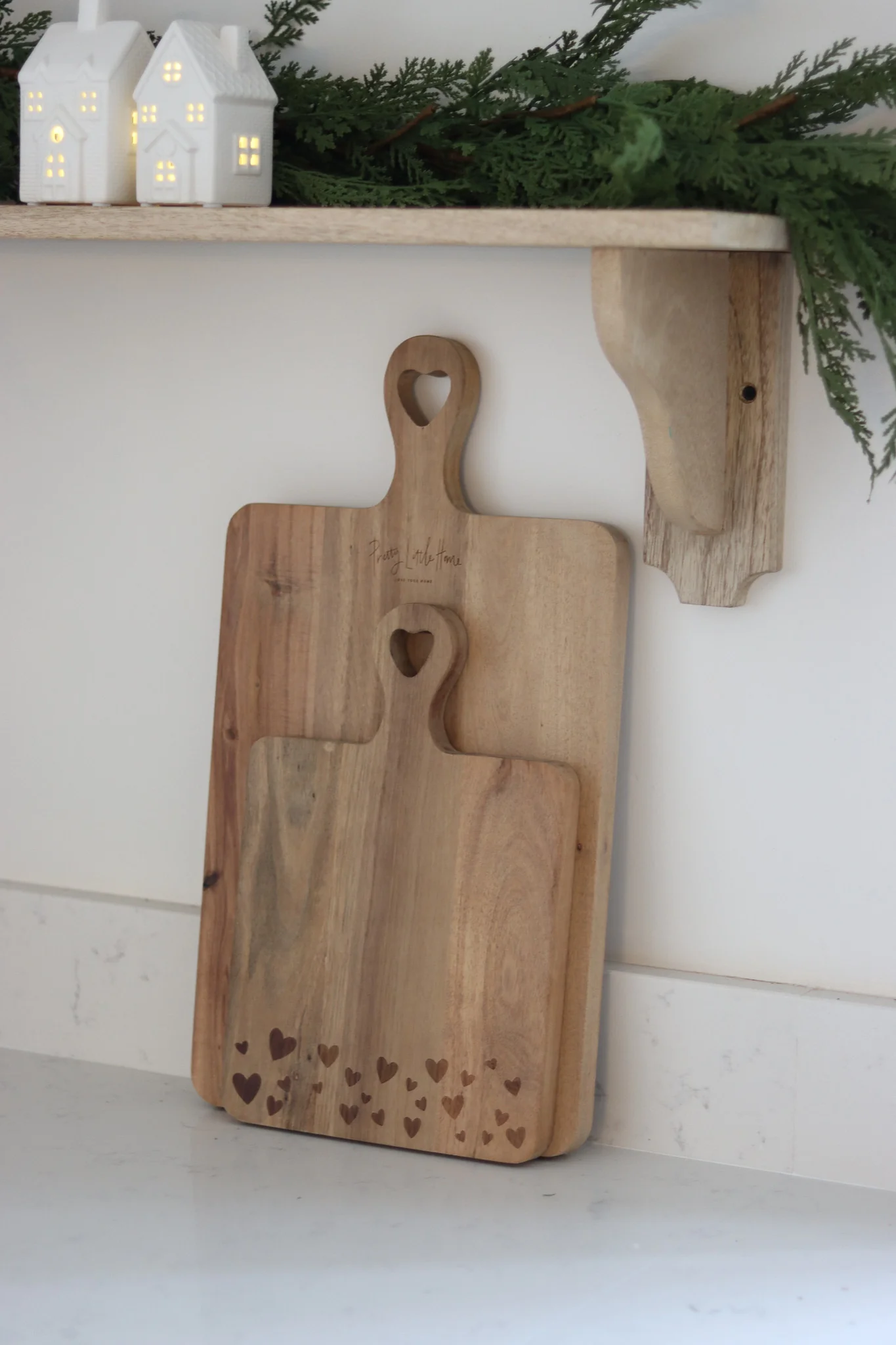 Heart Engraved Wooden Chopping Board- Natural Medium - Image 3