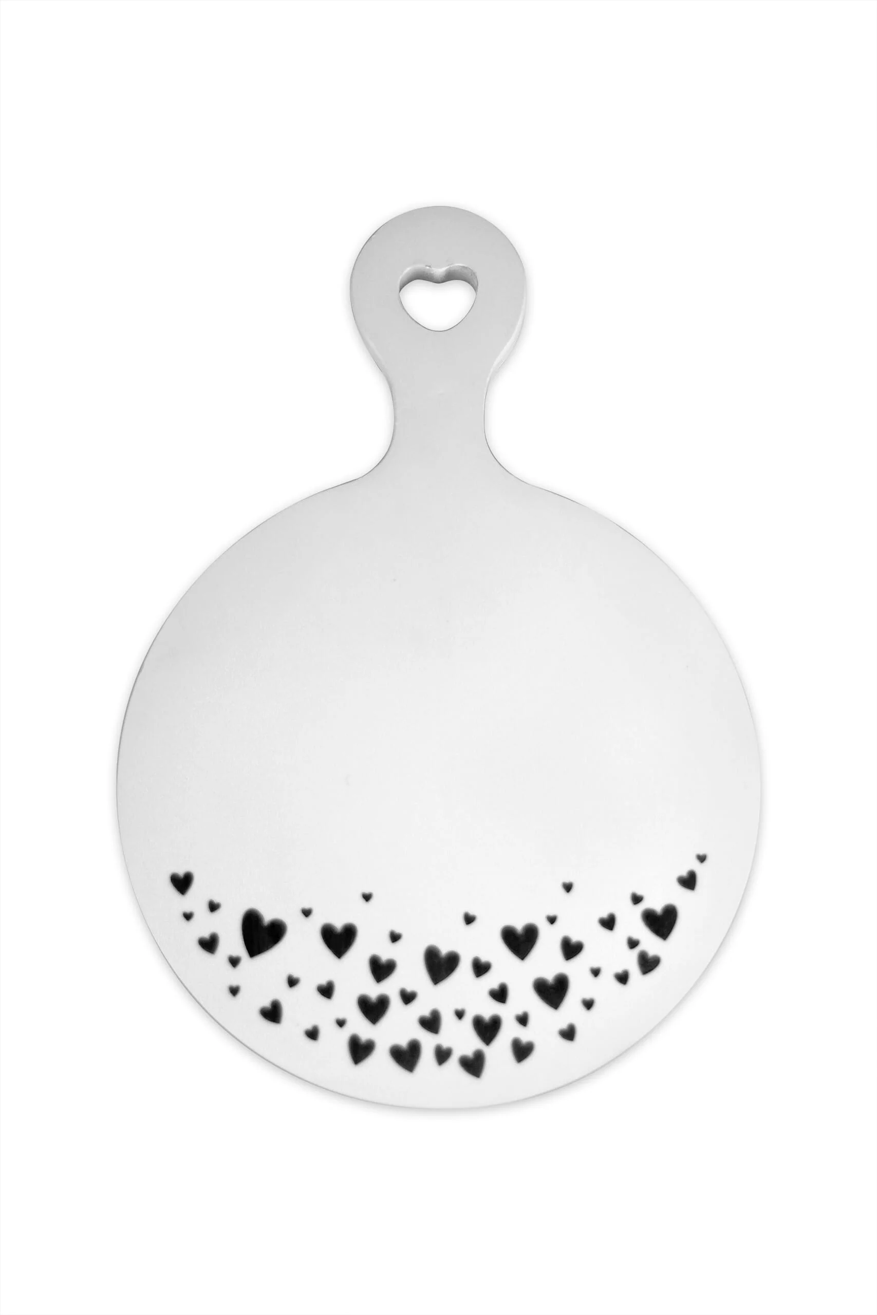 Engraved Heart Round Wooden Coaster - Small White - Image 3