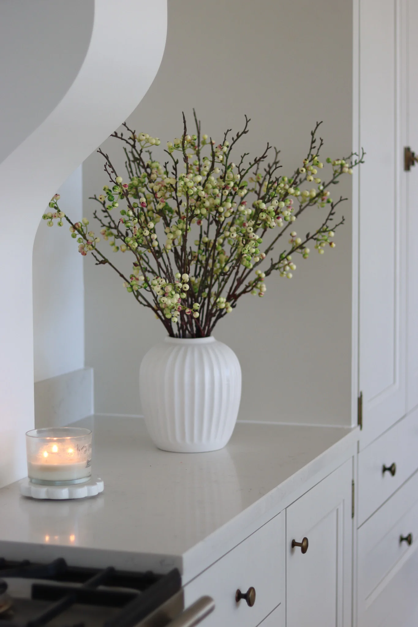 Faux Flowers - Green Berry Spray - Image 4