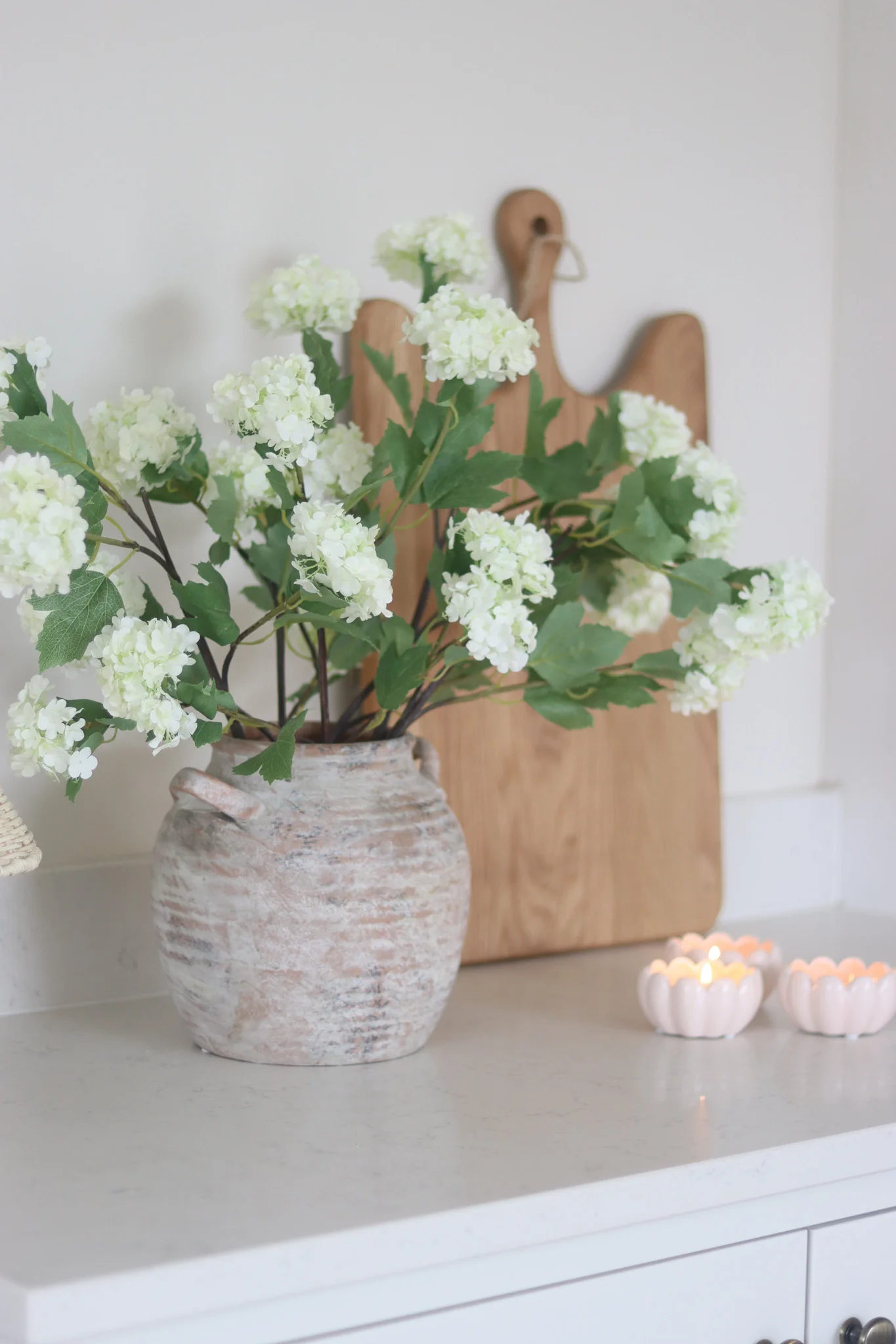 Faux Flowers - White Viburnum - Image 2